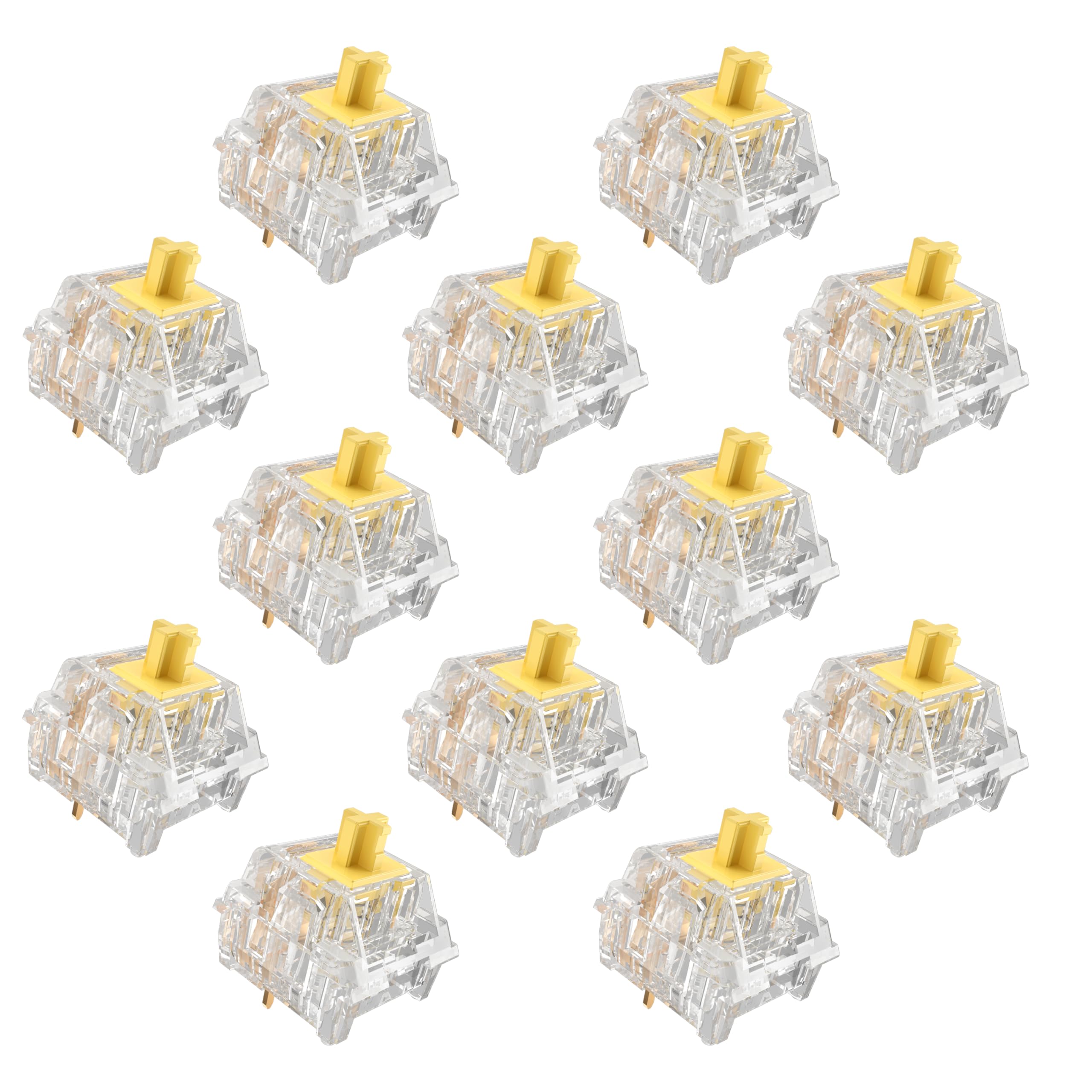 Zhouwang 36 Pcs Crystal Yellow Linear Mechanical Keyboard Switches Kit