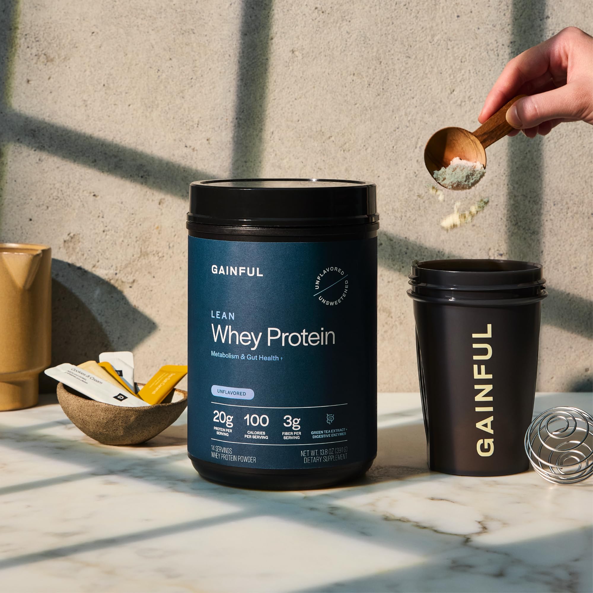 Gainful Lean Whey Protein Powder, 20g Protein, Unflavored, 14 Servings — Amazon image 6