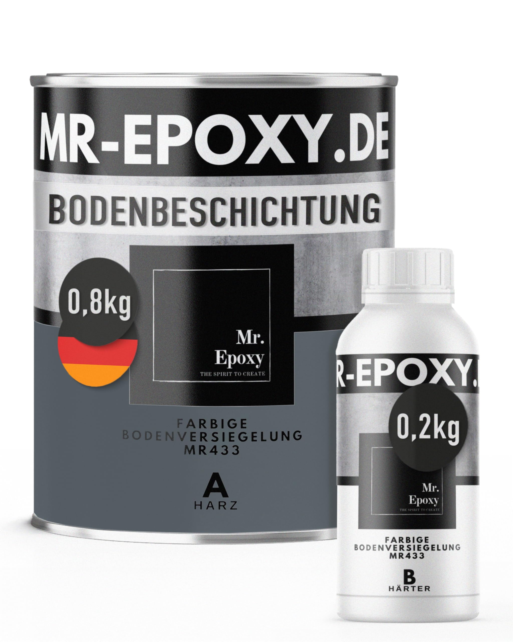 Mr. Epoxy Epoxidharz Bodenbeschichtung 2K Betonfarbe für Garagen, Keller & Werkstatt Boden
