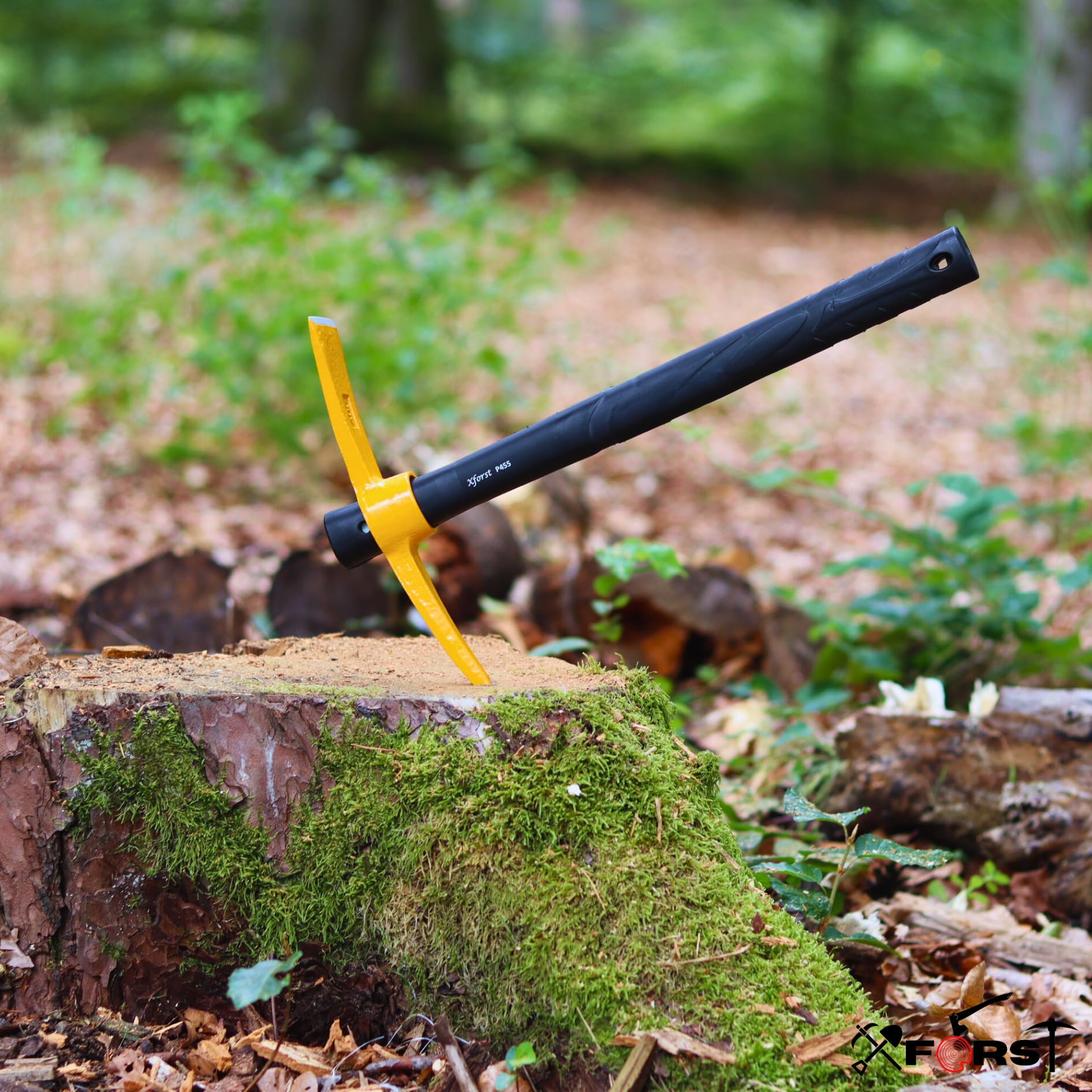 Xforst Set de Jardinage avec Pioche et Mini Pelle, avec des Manches en Fibre de Verre et têtes en Acier Forge. Idéale pour Le Jardinage et la Prospection. Modèle S800 + PF45N.