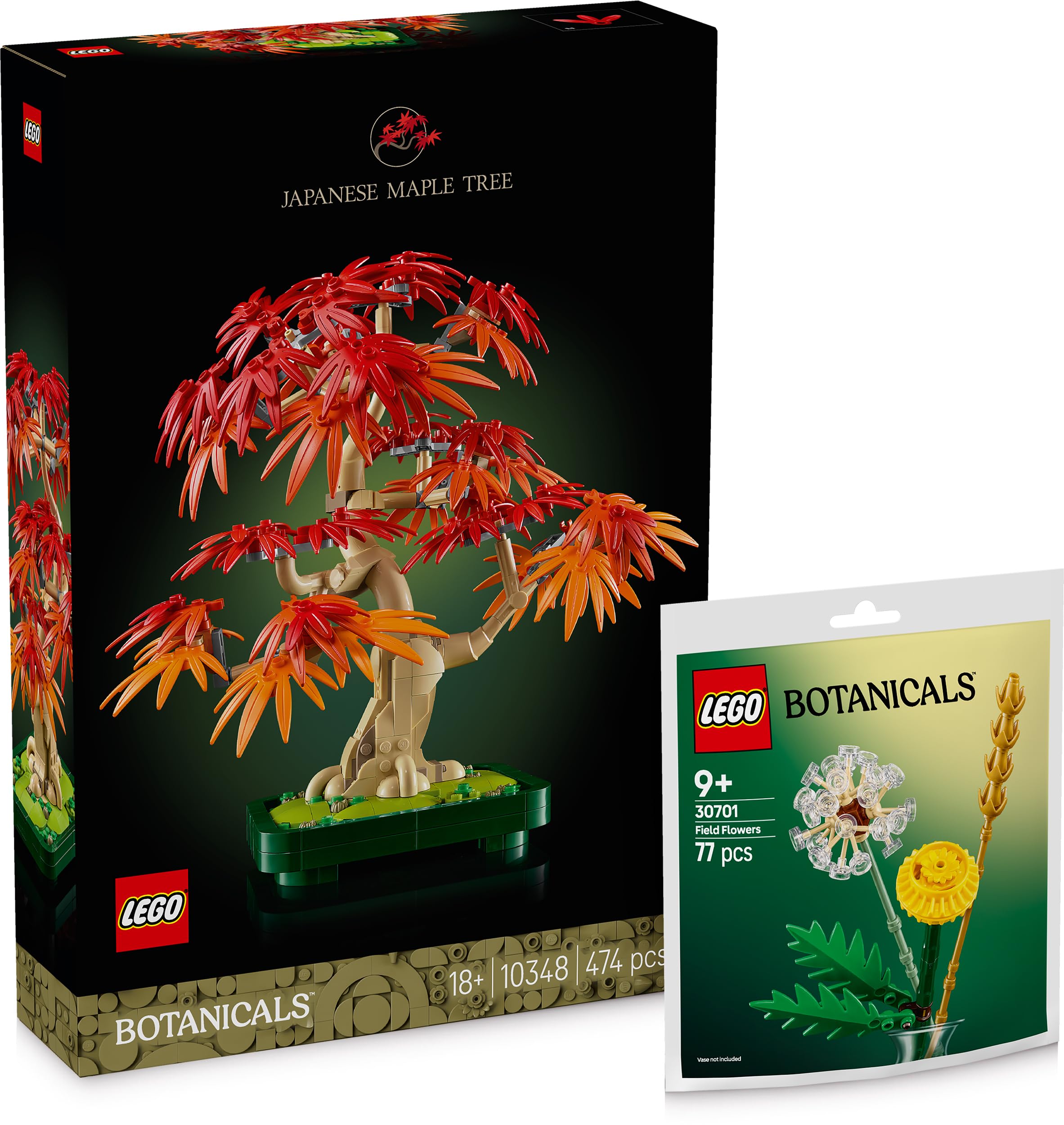 Lego Bonsai Drzewko: japoński czerwony klon - Lego Botanicals japoński czerwony klon bonsai z kwiatami polnymi 30701, drzewko bonsai, nowość 2025