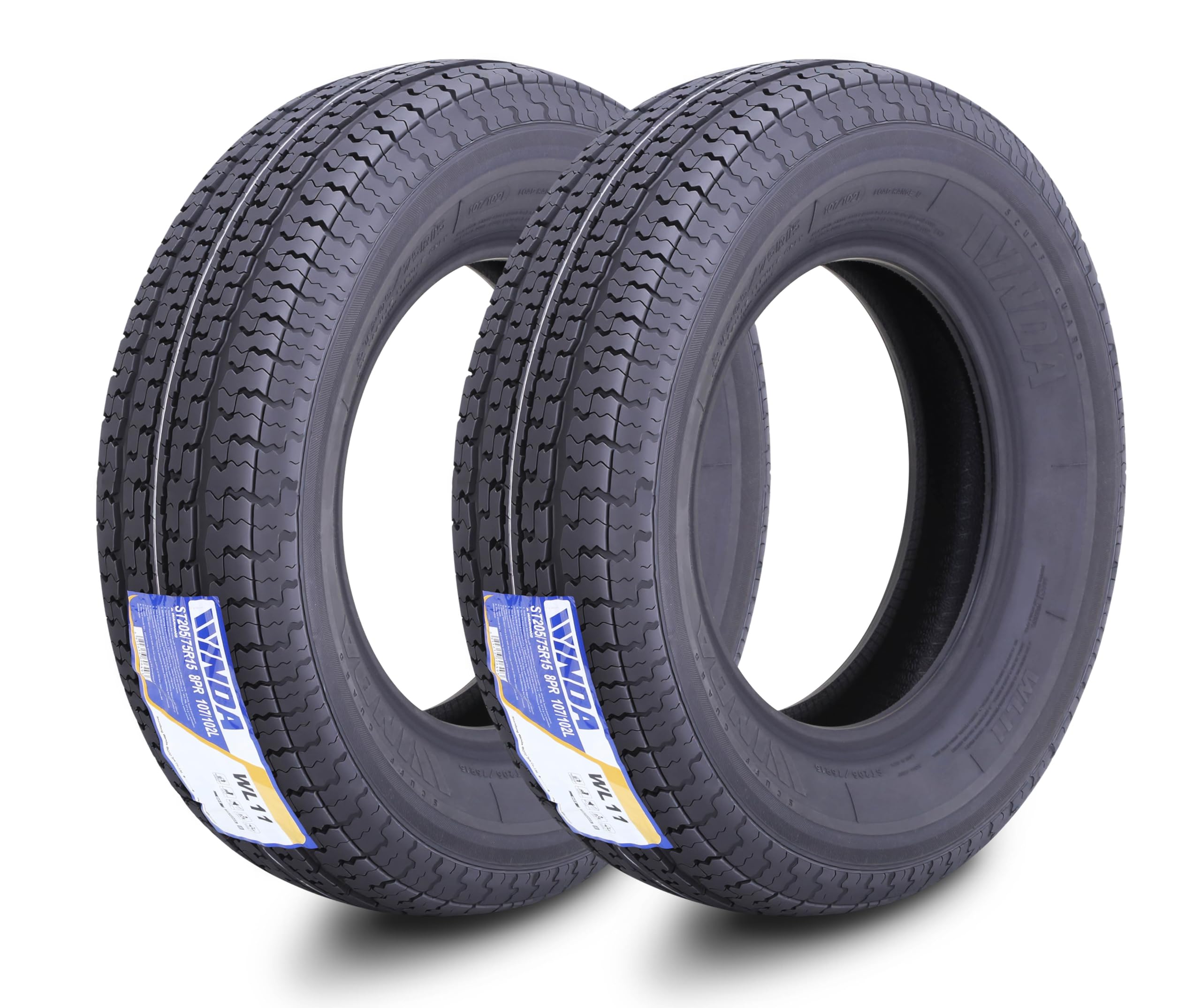 Amazon.com: Set 2 Premium Trailer Tires 205 75 15 WINDA ST205