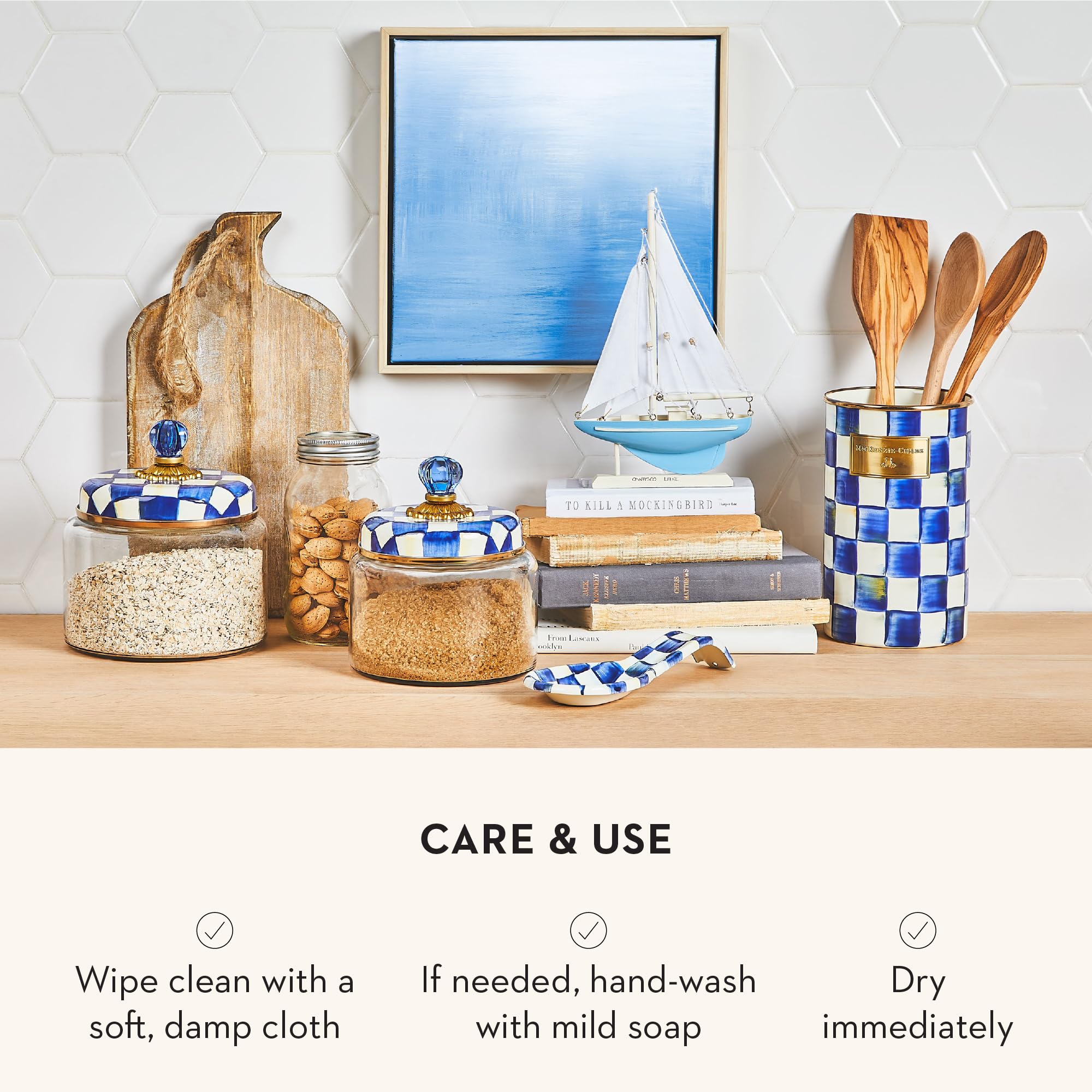 Amazon.com: MACKENZIE-CHILDS Enamel Utensil Holder, Kitchen