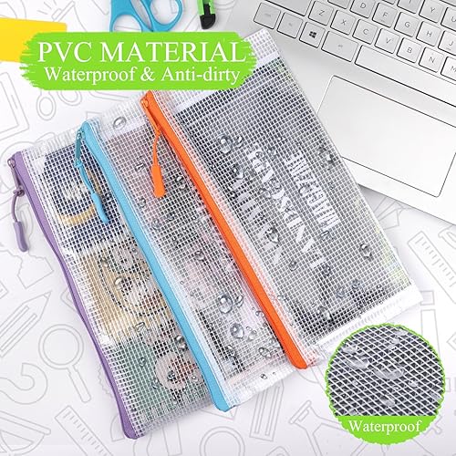 Miniatura 3 de Paquete de 48 bolsas de malla con cremallera, pequeña, bolsa transparente para lápices, almacenamiento de viaje