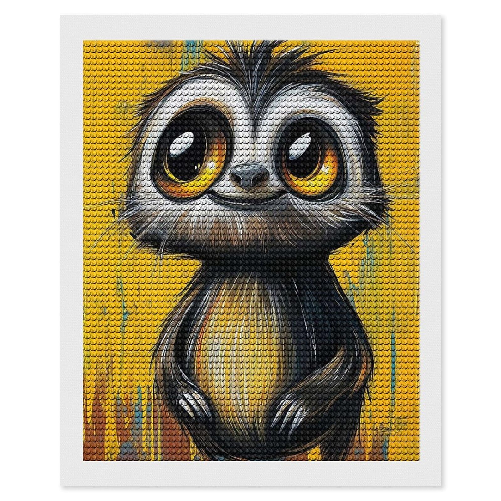 Junmoney Cute Sloth Painting Diamond Art Kit 16"x20", for Beginners, Vintage Style Decor, Good for Quiet Evenings, Festive Craft Gift
