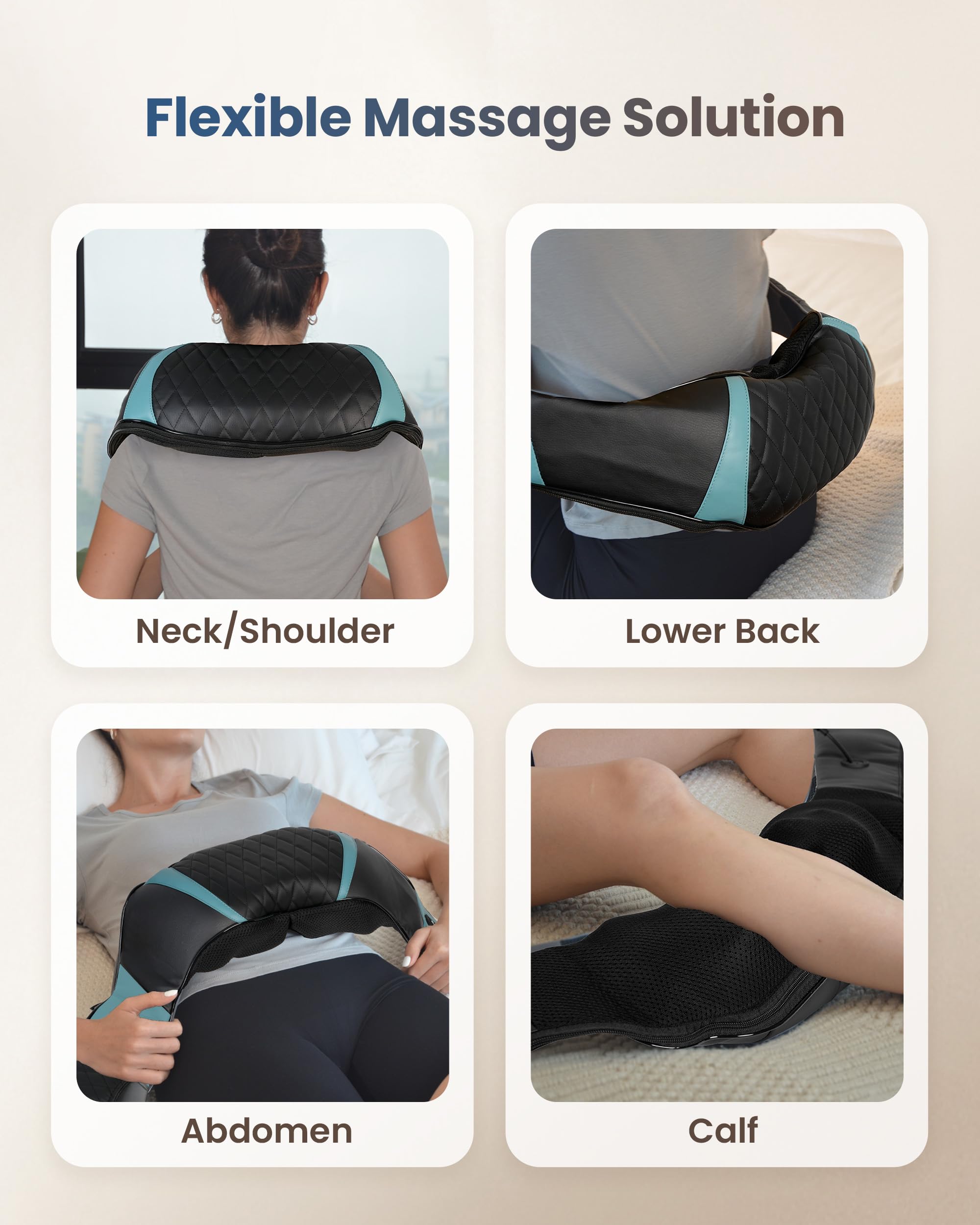 COMFIER 2026 Masajeador Cervical Inalámbrico con Función de Calor, Masajeador Cervical y Espalda Shiatsu 4D, Relajación Profunda para Cuello, Hombros y Espalda, Ideal como Regalo para Madres y Padres