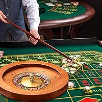Vista 6 de Leyndo Rueda de Ruleta de Madera de 20 Pulgadas con 4 Bolas de Ruleta Rodamientos de Precisión de Grado Casino Rueda de Ruleta Mesa Giratoria