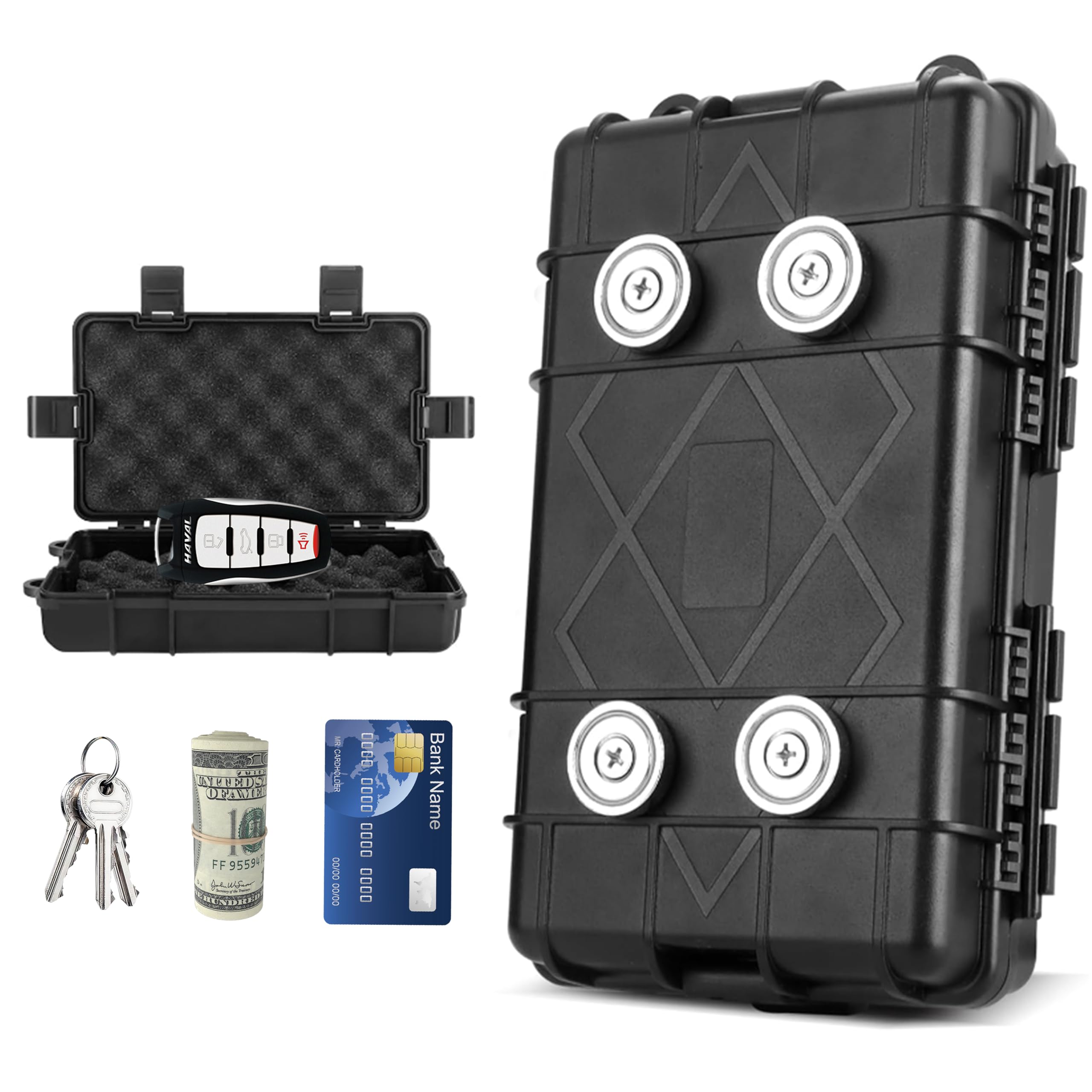 Magnetische sleutel opbergdoos, Outdoor Key Storage Case, Draagbare sleutelhouder Box, Magnetische sleutelkast voor onder de auto, Verberg een sleutel magnetische auto, Sterke magneet sleutelkast voor