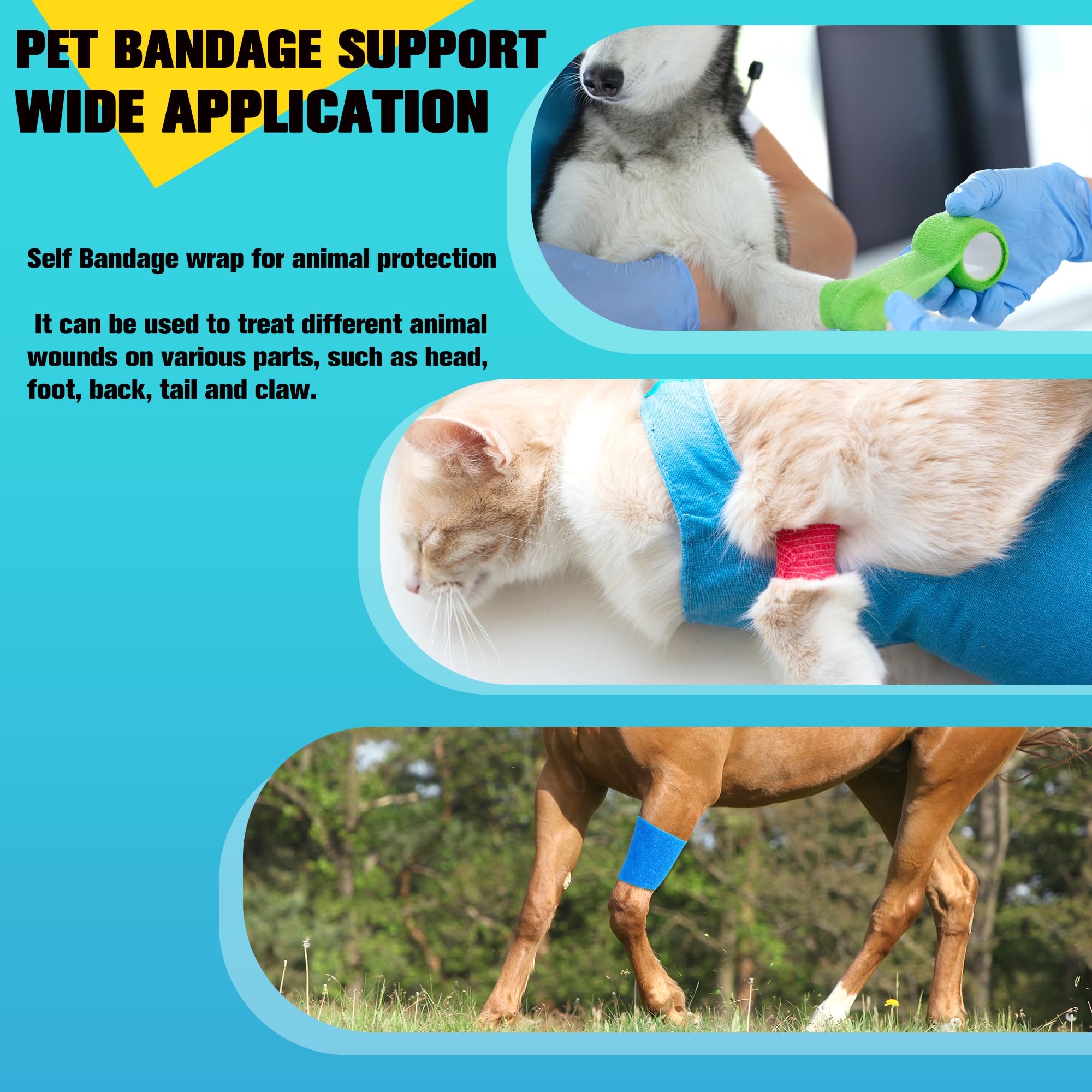 4 Pack Self Adhesive Bandage Wrap, 6 ln x 5 Yards Vet Wrap Tape, Skin — Amazon image 5