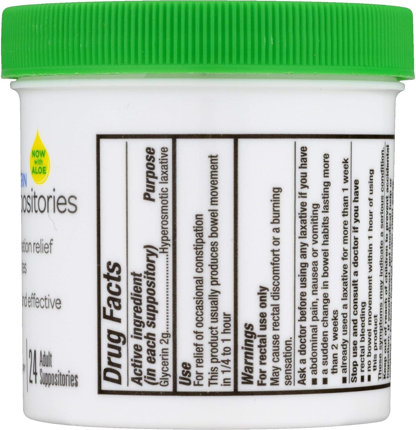 Fleet Glycerin Suppositories, Adult Size, 24-Count Boxes (Pack of 12)