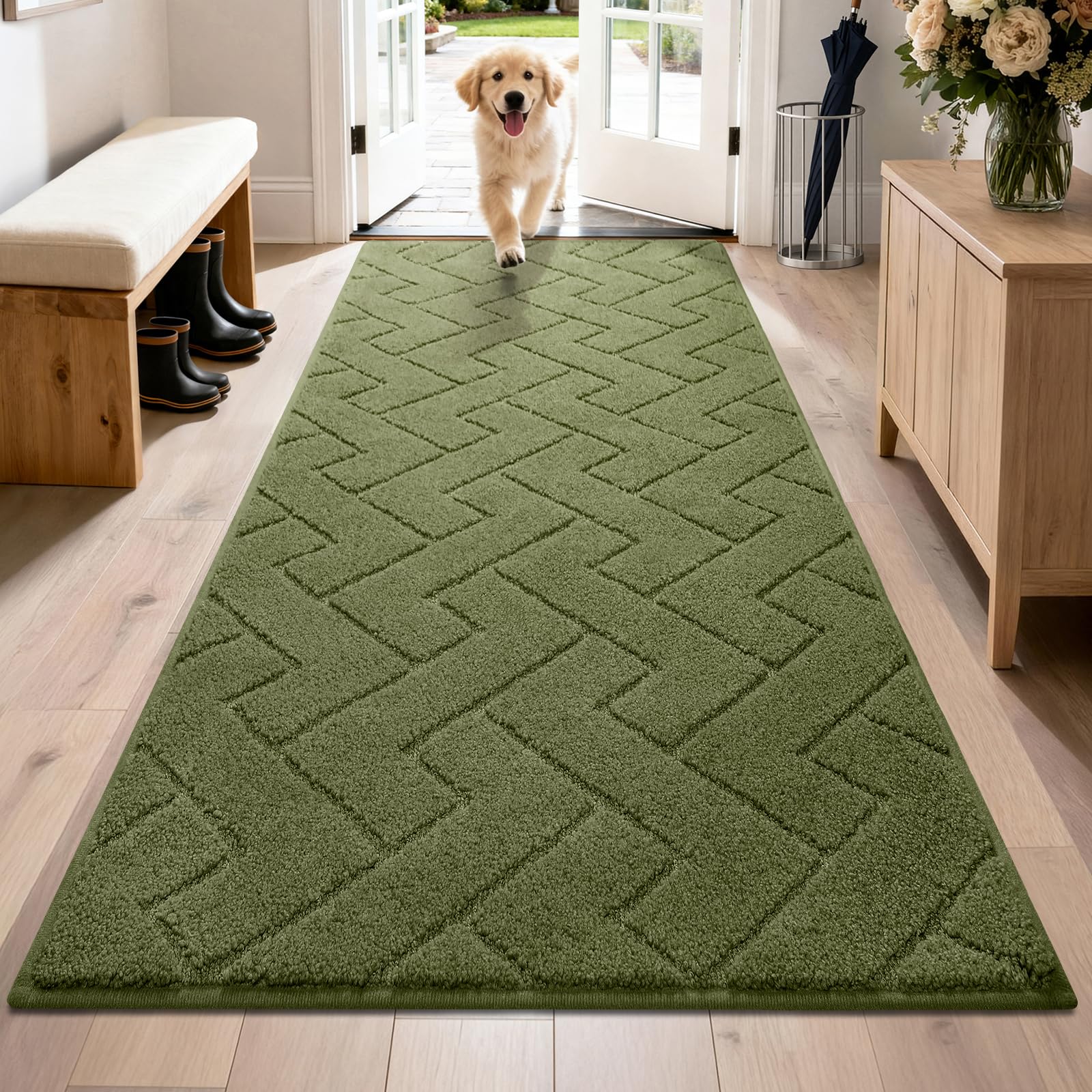 Paillasson anti-saleté grand format tapis d'entrée lavable en machine pour porte avant PURRUGS