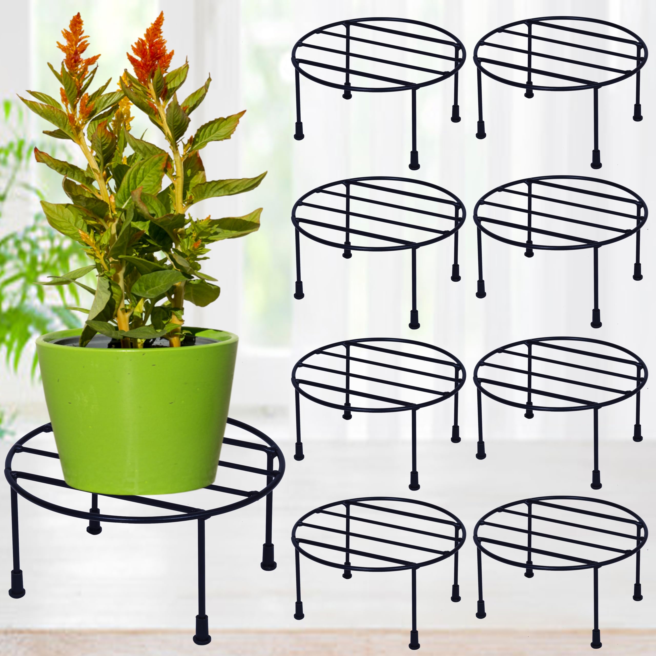 D&V ENGINEERING - Creative in innovation Metal Plant Stand/Flower Pot Stand, Size: Width-20cm, Height-11cm, Black-Set of 8 (B091CX7F5R) Amazon Price History, Amazon Price Tracker
