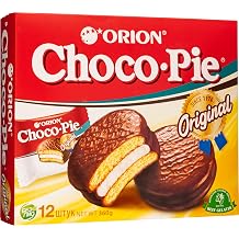 Choco-Pie Original, Chocolate Covered Marshmallow Snack Cakes, Soft Sponge Sandwich Cookies with Creamy Marshmallow Filling, Individually Wrapped Chocolate Biscuit Cakes, 12 Count, 360g / 12.7oz