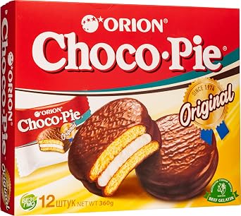 Choco-Pie Original, Chocolate Covered Marshmallow Snack Cakes, Soft Sponge Sandwich Cookies with Creamy Marshmallow Filling, Individually Wrapped Chocolate Biscuit Cakes, 12 Count, 360g / 12.7oz