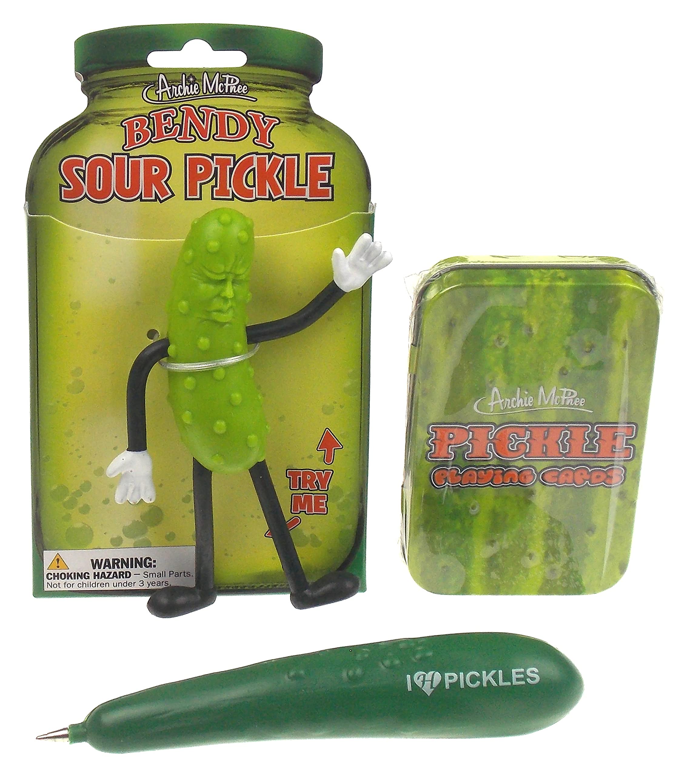 Buy Novelty Pickle Bundle Bendy Sour Pickle, Pickle Playing Cards & a