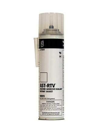AST-RTV 27084 White 100% Silicone Adhesive/Sealant/Instant Gasket, 8 oz. Pressurized Can with Applicator Tip