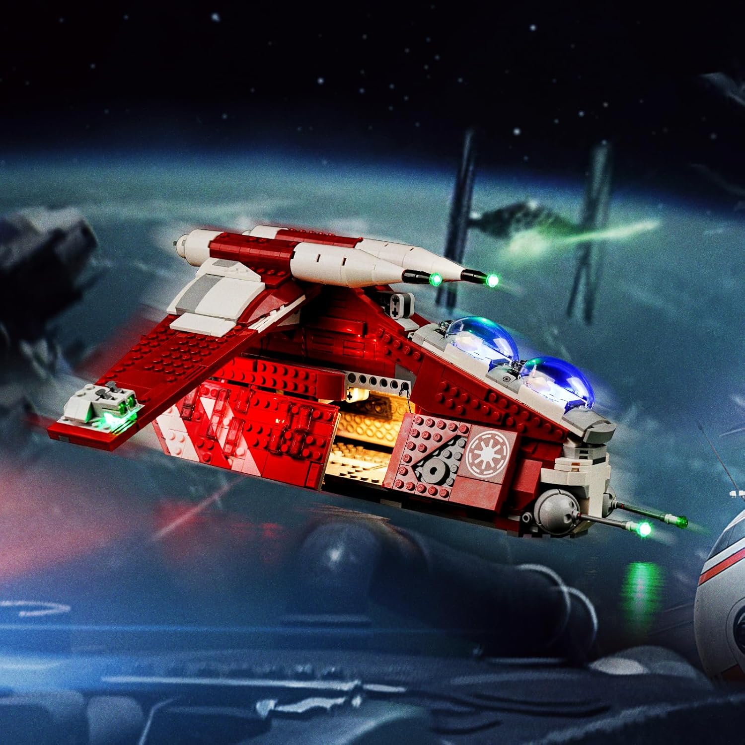 BrickBling Light Kit Compatible with Lego The Clone Wars Coruscant Guard Gunship (No Model), Creative Lights Compatible with Lego 75354, Great Surprise