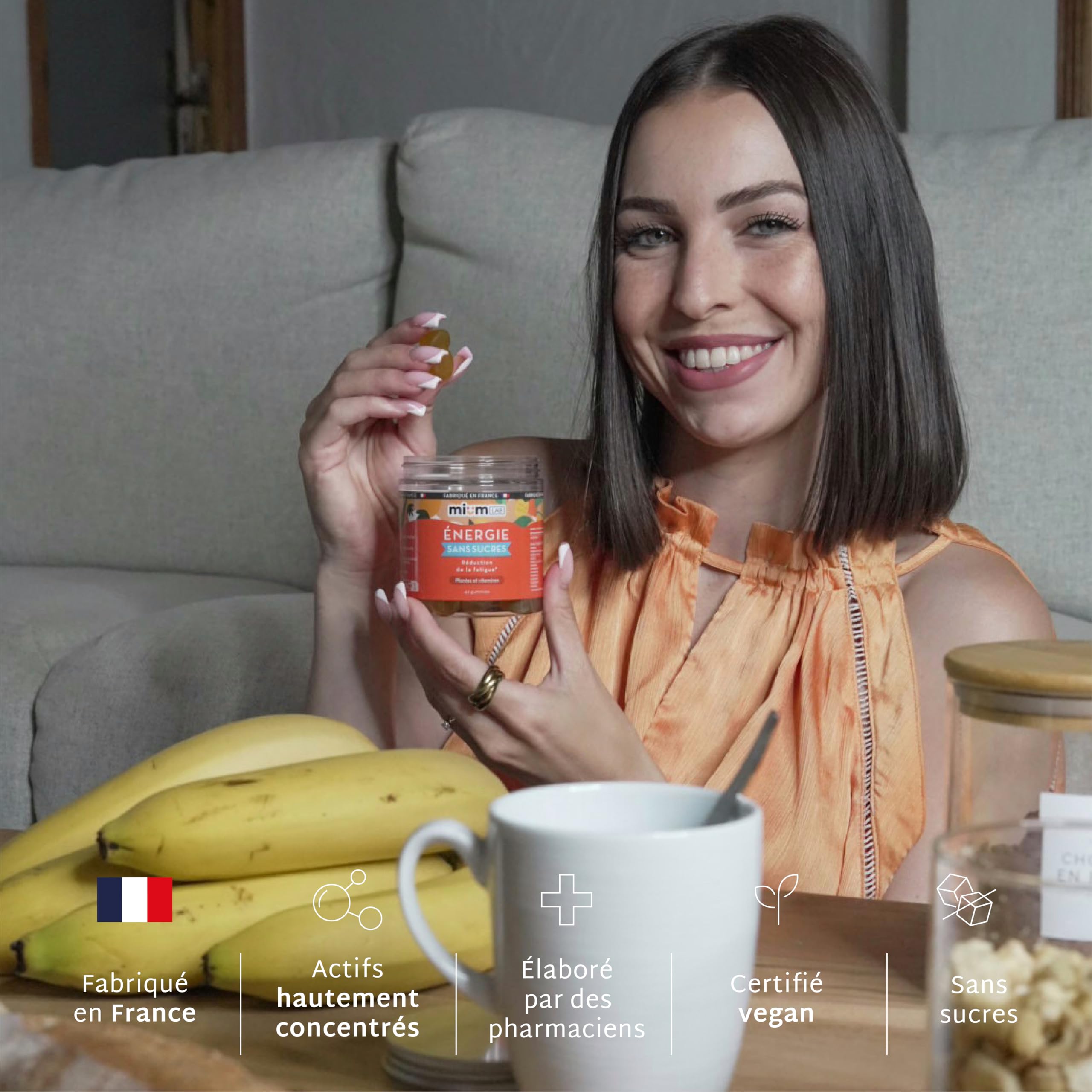 Mium Lab - Énergie : Coup de Boost & Réduction de la Fatigue Physique & Mentale - Plantes Adaptogènes (Guarana & Ginseng) Caféine naturellement présente et Vit C - Cure 21 jours - Fabriqué en France