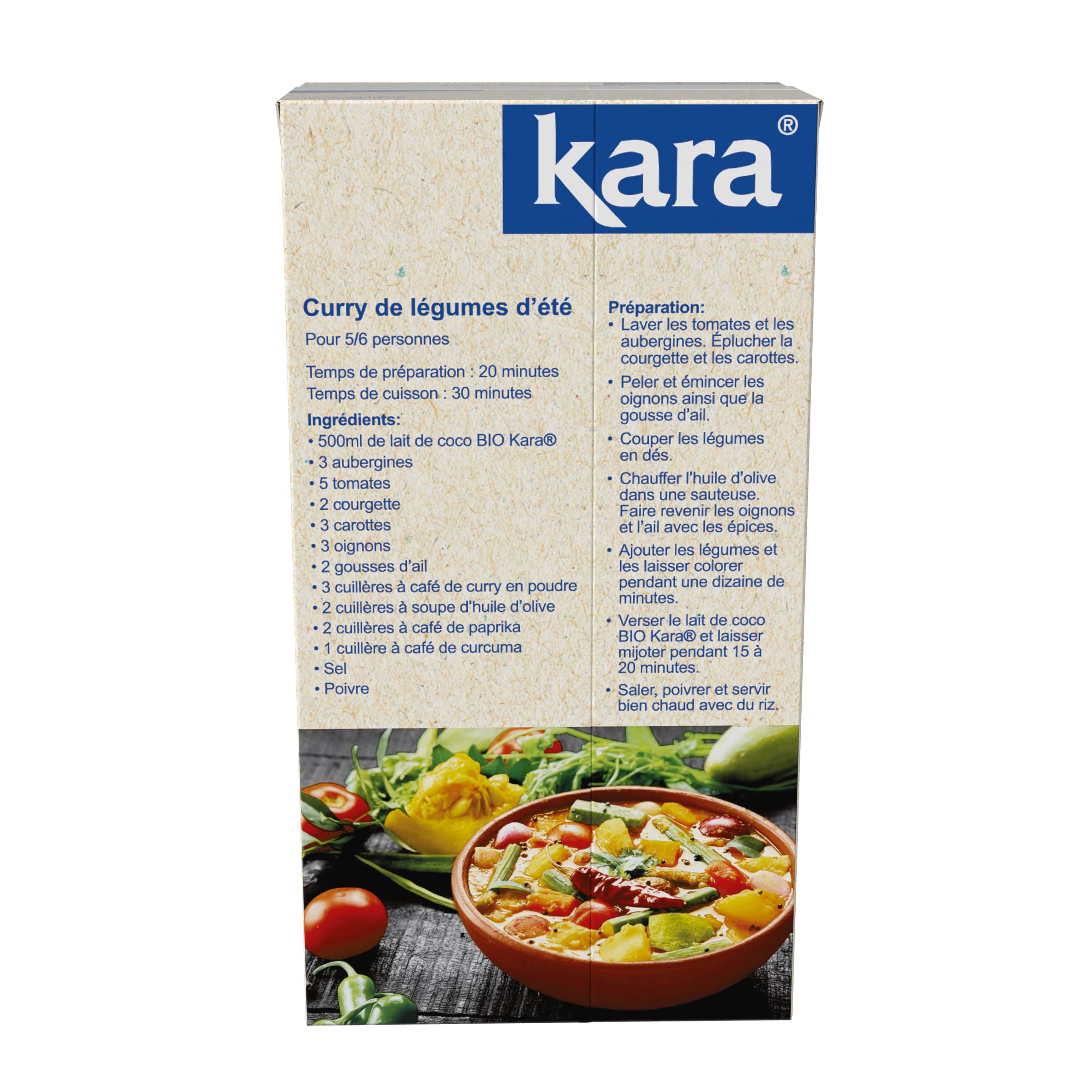 KARA - Lait De Coco Bio - 500ml (Pack of 1)