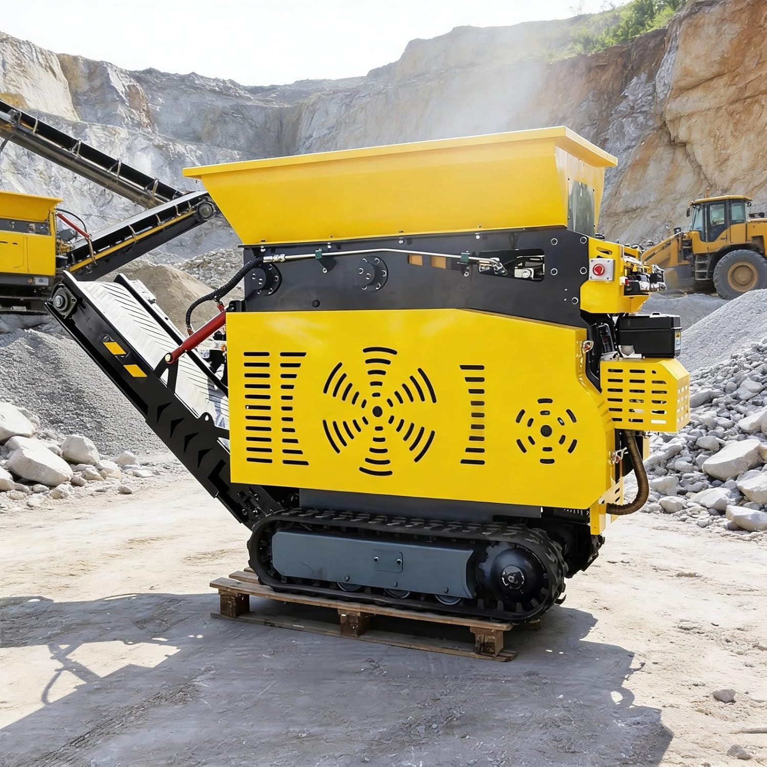 Mini Track-Mounted Mobile Crusher for Efficient On-Site Crushing of Stone, Concrete, and Mixed Construction Materials