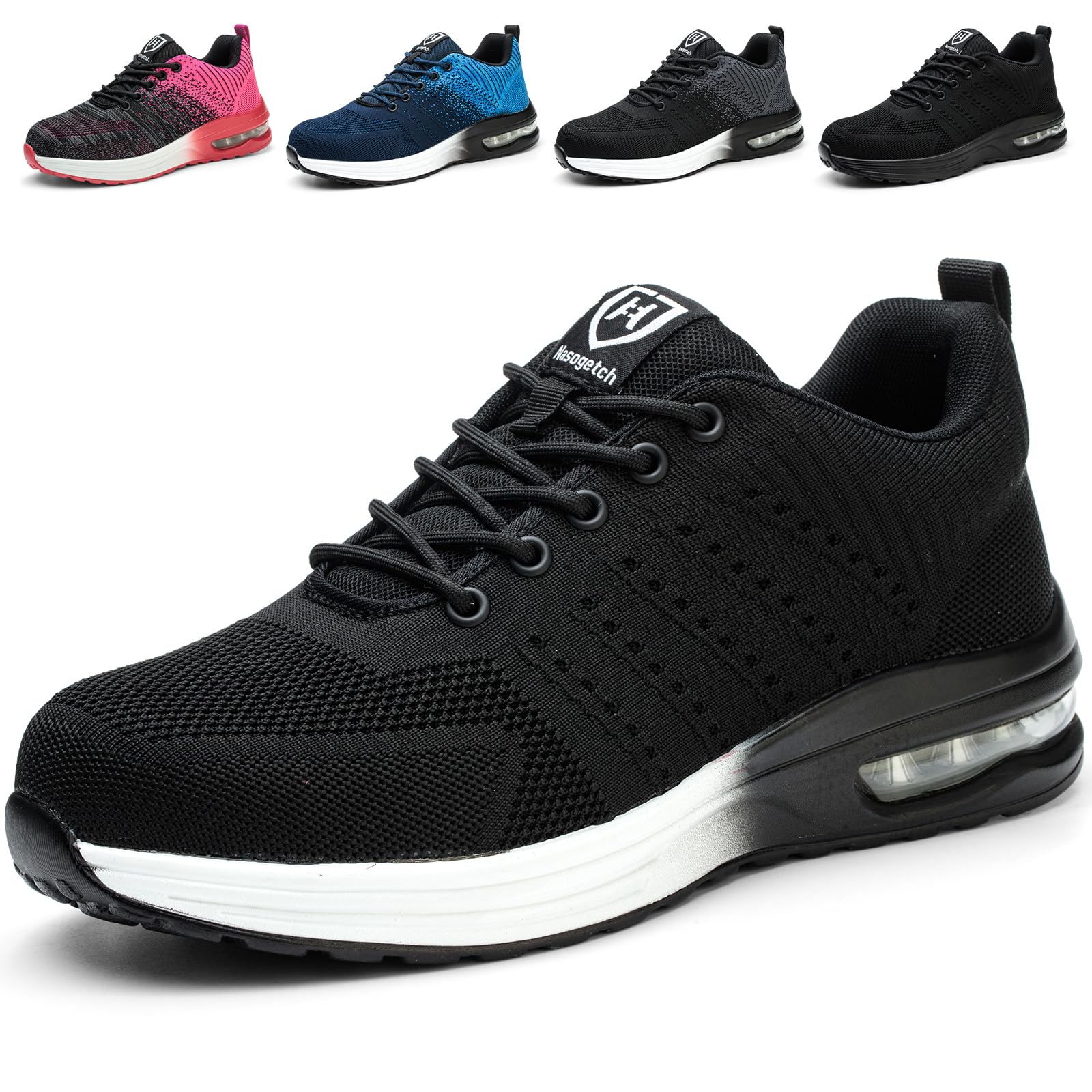 Hitopteu Scarpe Antinfortunistiche Uomo Donna Leggere Estive Scarpe da Lavoro con Punta in Acciaio Traspiranti Scarpe Sicurezza Sportive Antiscivolo