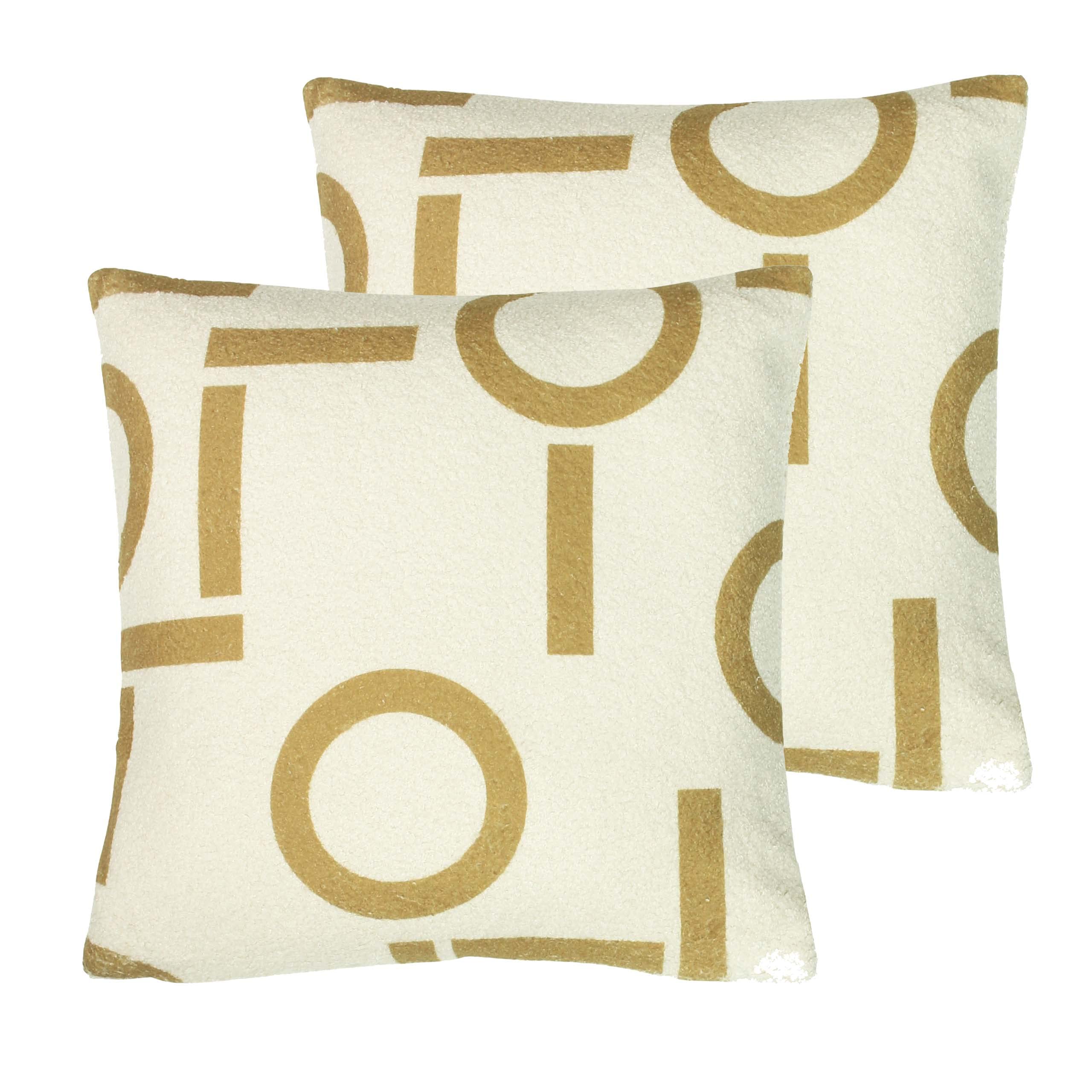 furn. Shearling Circa Feather Filled Cushions Twin Pack