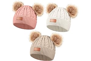 Colorful & Cozy Girls' Winter Hat with Double Pompoms