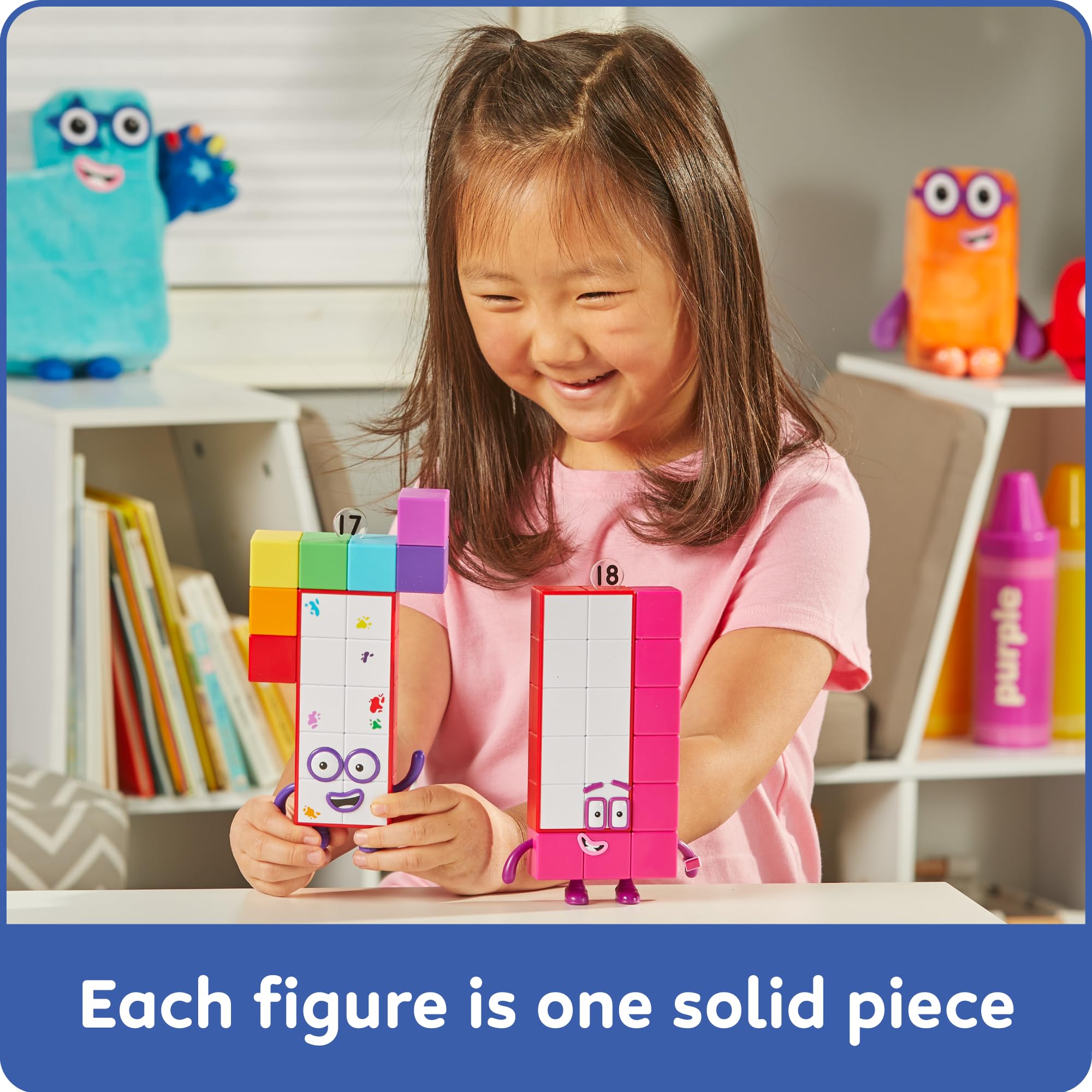 hand2mind Numberblocks Friends Seventeen and Eighteen Figure Pack, Number and Counting Toys for Toddlers, Play Figure Playsets, Small Figurines for Kids, Kindergarten Math and Pretend Play Toys - 4