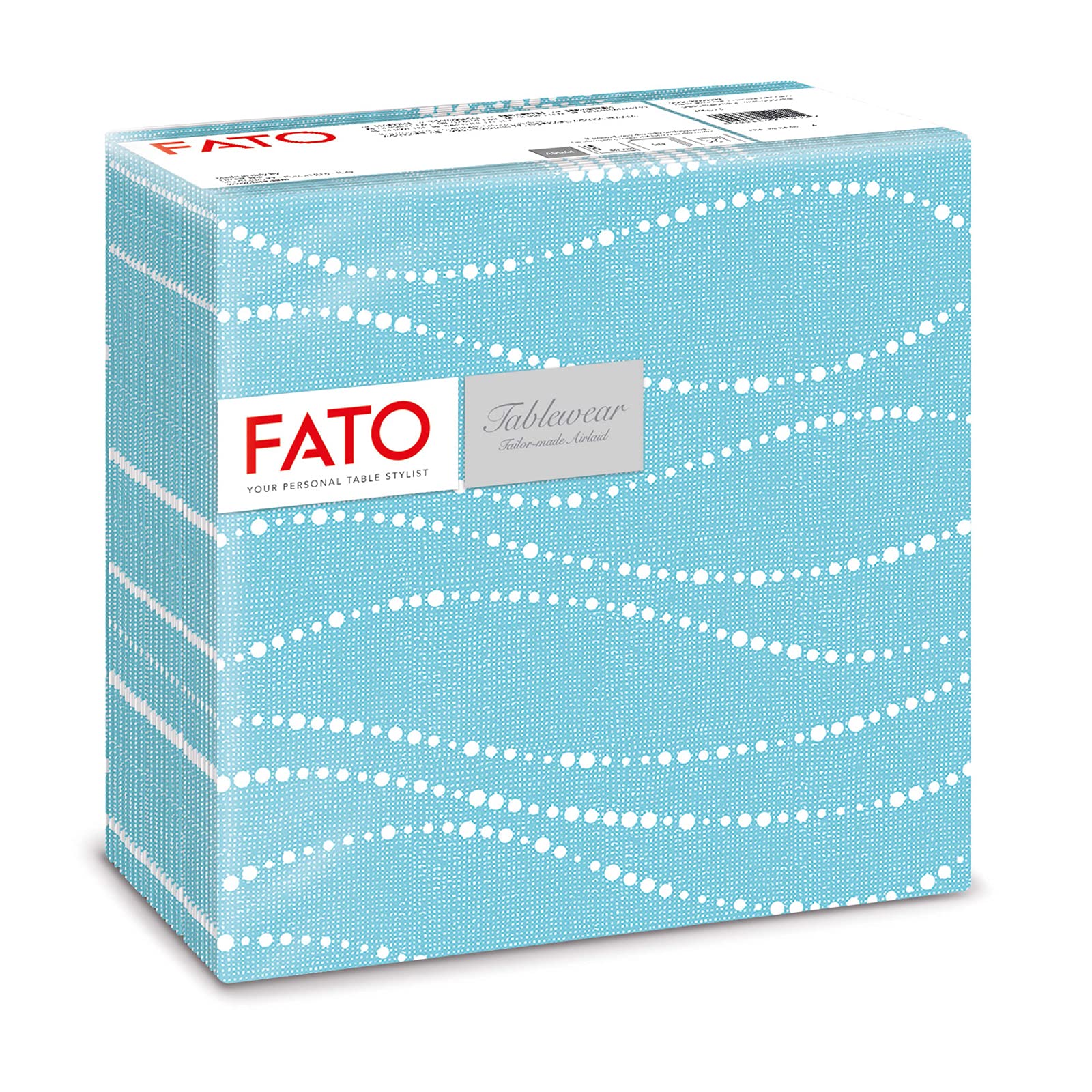 Fato - Dry Paper Napkins, Airlaid, Fabric Effect, Pack of 50 Napkins, Size 40x40 Folded in 4, Decoration Pearls Alaska