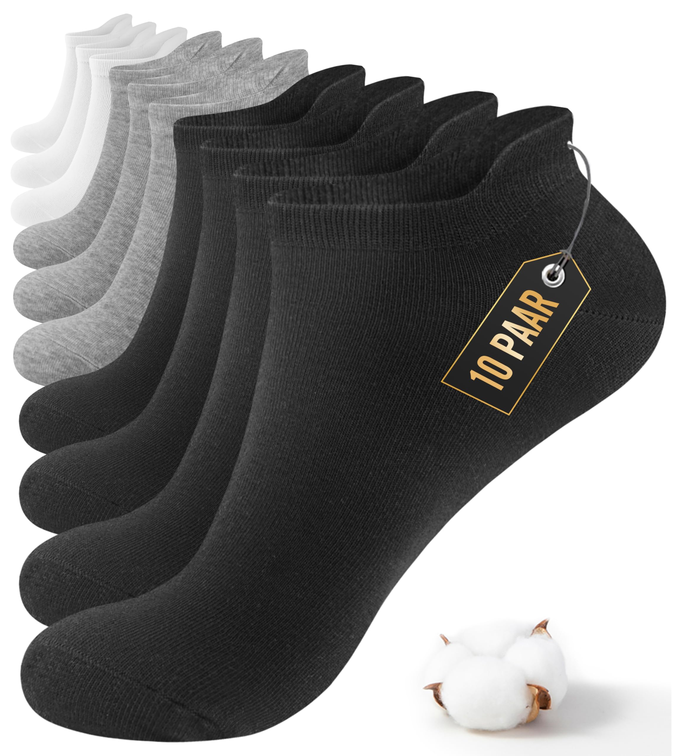 Bobelle 10 pares de calcetines deportivos para hombre y mujer, calcetines cortos transpirables de algodón