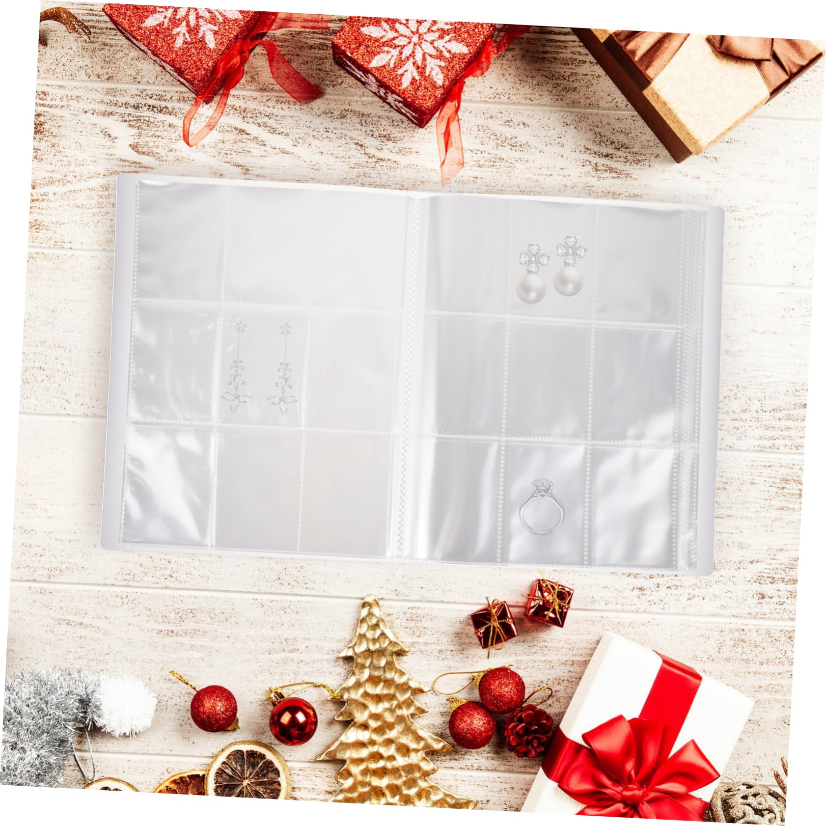 CONGARTENO 1set Multi-function Jewelry Organizer Book Slots and Sealed Bags Transparent Travel Storage for Earrings Necklaces and for and Everyday Use