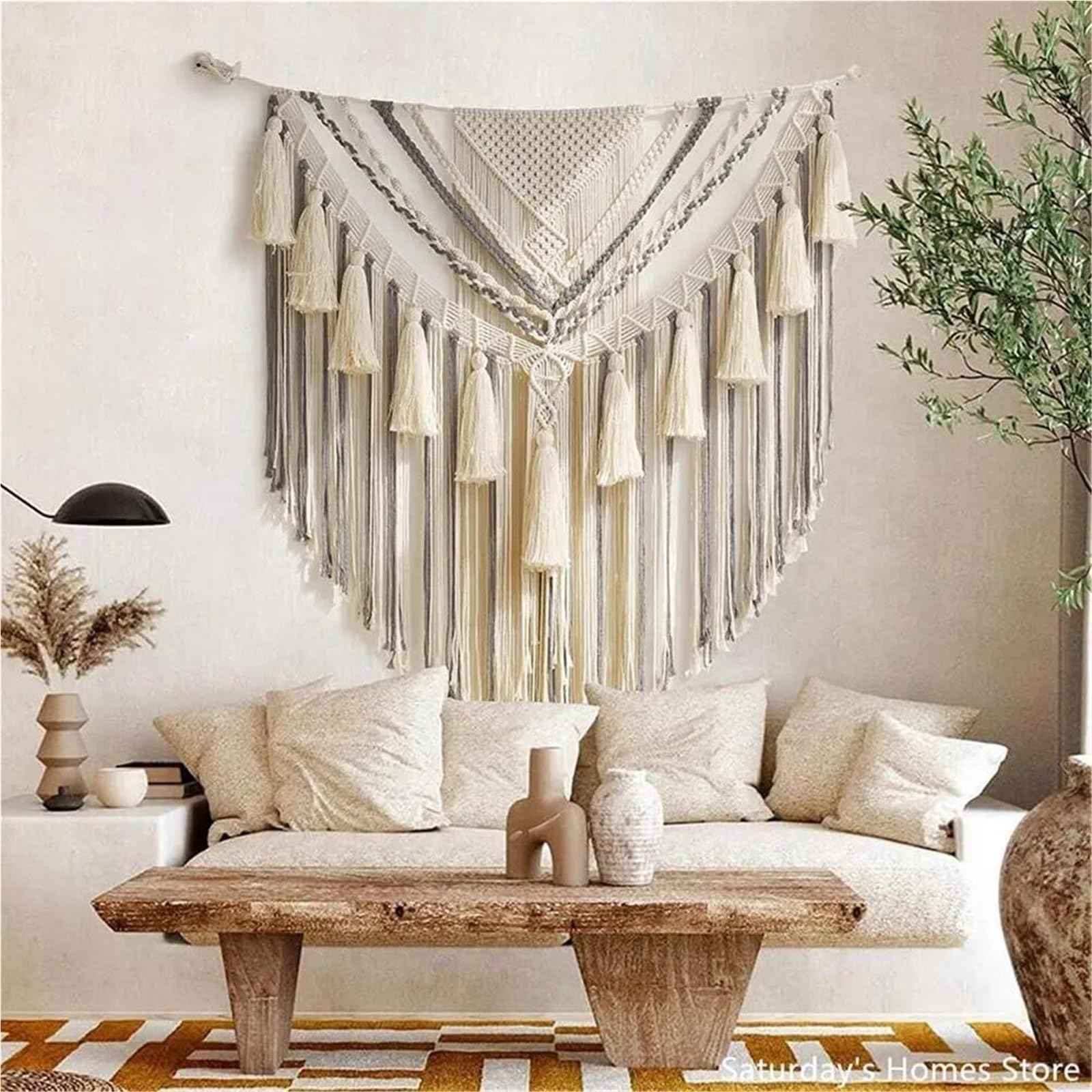 SDIUAKBV Arazzo da Parete con Nappa Arazzo da parete grande 140x120 cm con nappa in macramè, arazzo, tenda for finestra e porta, decorazione for la casa