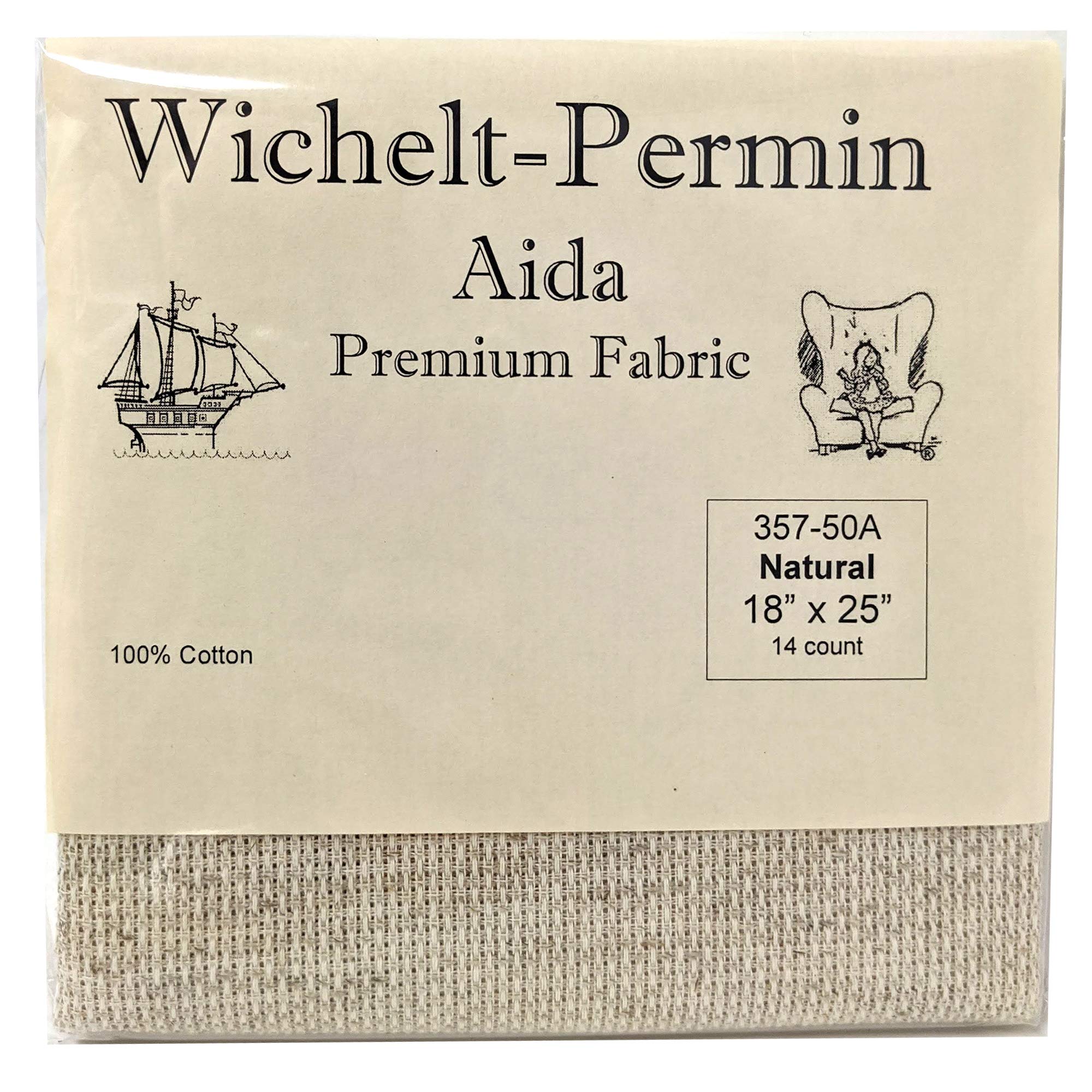 Wichelt Cross Stitch Aida Fabric, Natural, 14 Count 18 in. x 25 in.