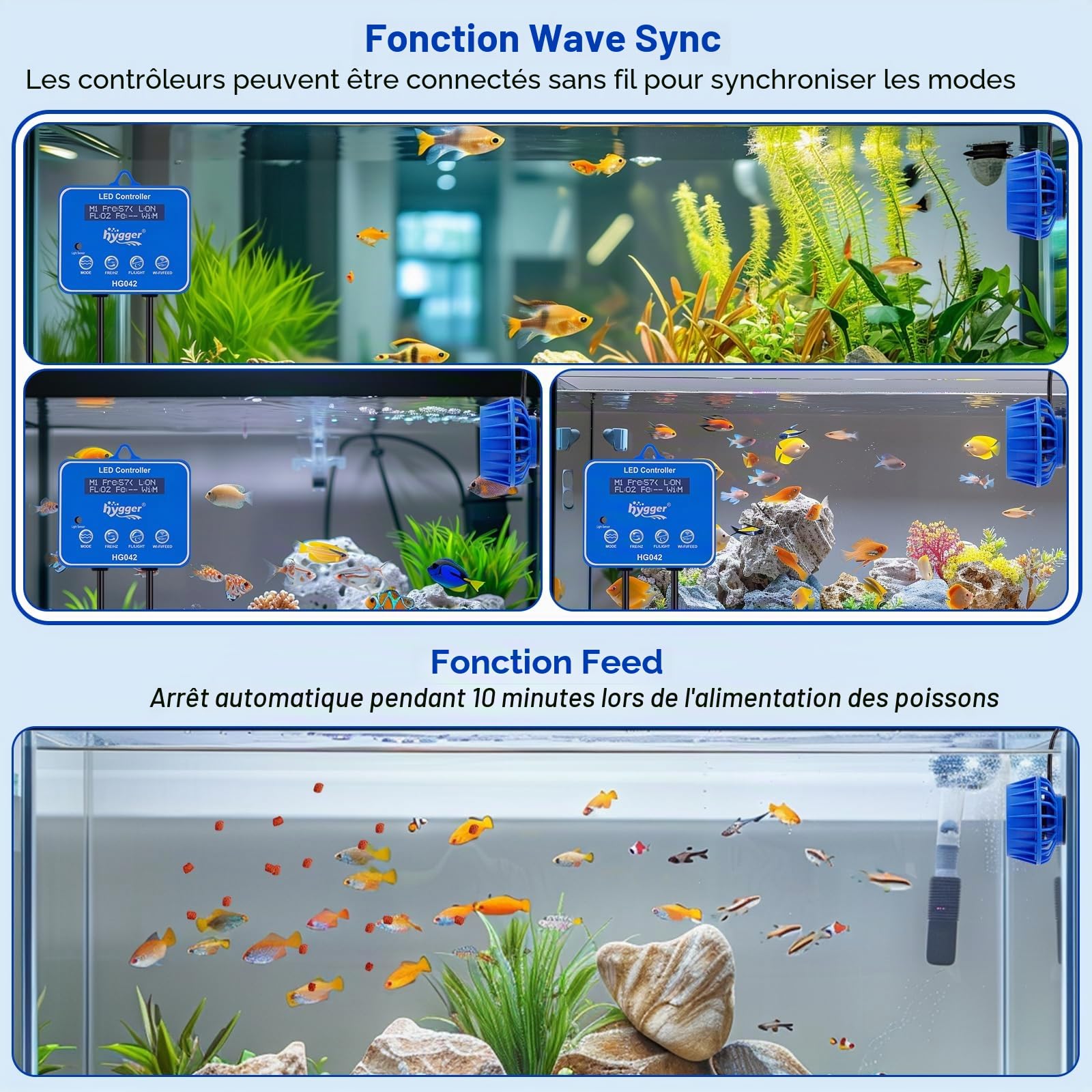 hygger 18W Pompe à Eau Pour Aquarium, Débit D'eau Réglable, Pompe Aquarium