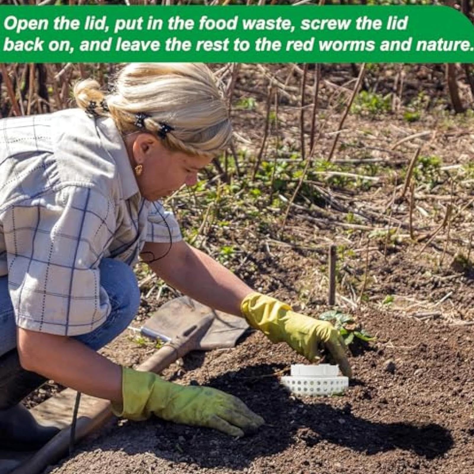Compostador para lombrices de tierra, cubo de compost para tierra, ahorra espacio, regula la humedad, reciclaje orgánico, enriquecimiento del suelo, residuos de cocina, vida sostenible