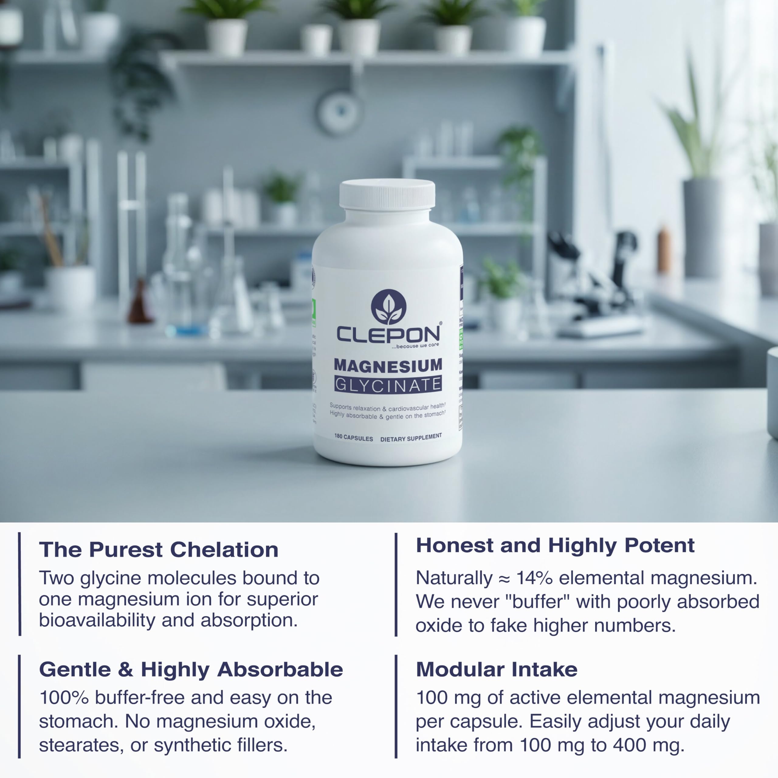 Magnesium Glycinate - 100% Chelated for High Absorption - 180 Capsules - 100mg Elemental Magnesium per Capsule - Relaxation, Muscle Cramps Relief & Sleep Support - 3rd Party Tested, Vegan — Amazon image 9