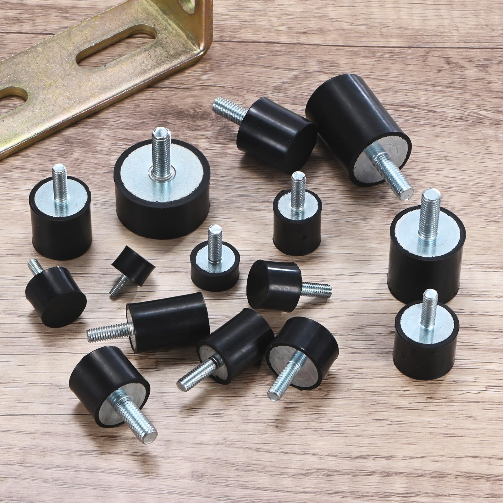 M METERXITY 4-Pcs Supports En Caoutchouc D40mmxH40mm Mâle Isolateurs De Vibrations Cylindriques Amortisseurs De Choc Avec Tiges Filetées M8 x 23mm Pour Air Compresseur/Voiture/Pompe/Bateau