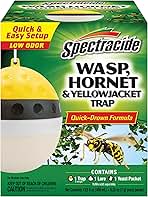 Spectracide Wasp, Hornet & Yellowjacket Trap, Hanging Wasp & Hornet Trap with a Quick-Drown Formula That Submerges & Kills Insects, 1 Count