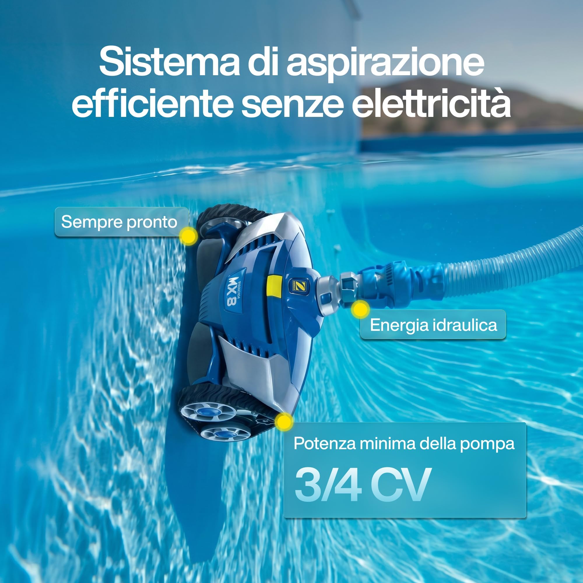 Zodiac MX8. Pulitore Idraulico per Piscine Interrate fino a 72 m²
