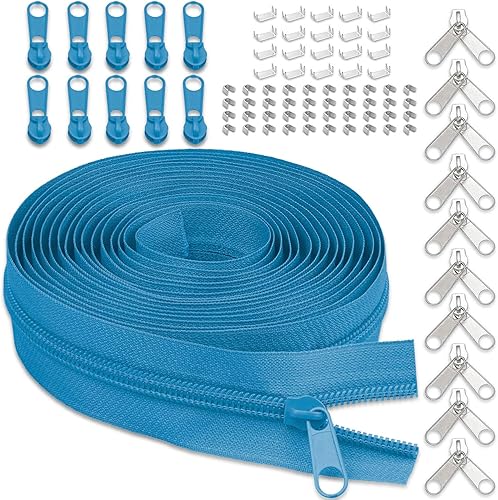 Miniatura 30 de Cinta de cremallera de nailon #5 para costura: YZSFIRM 10 yardas blancas por The Yard Cremalleras de bobina de nailon para manualidades de costura