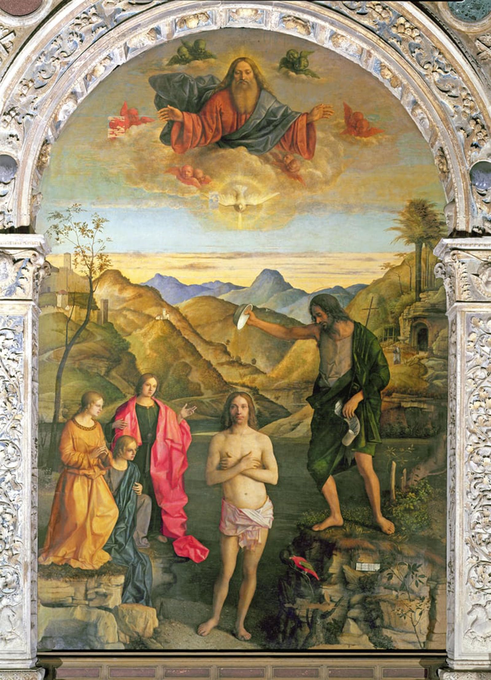 POSTERIIk Vintage Classic Picture Landscape Artwork Baptism of Christ St Altarpiece by famous artist Portrait Canvas Painting for Office Home Decor 60x90cm