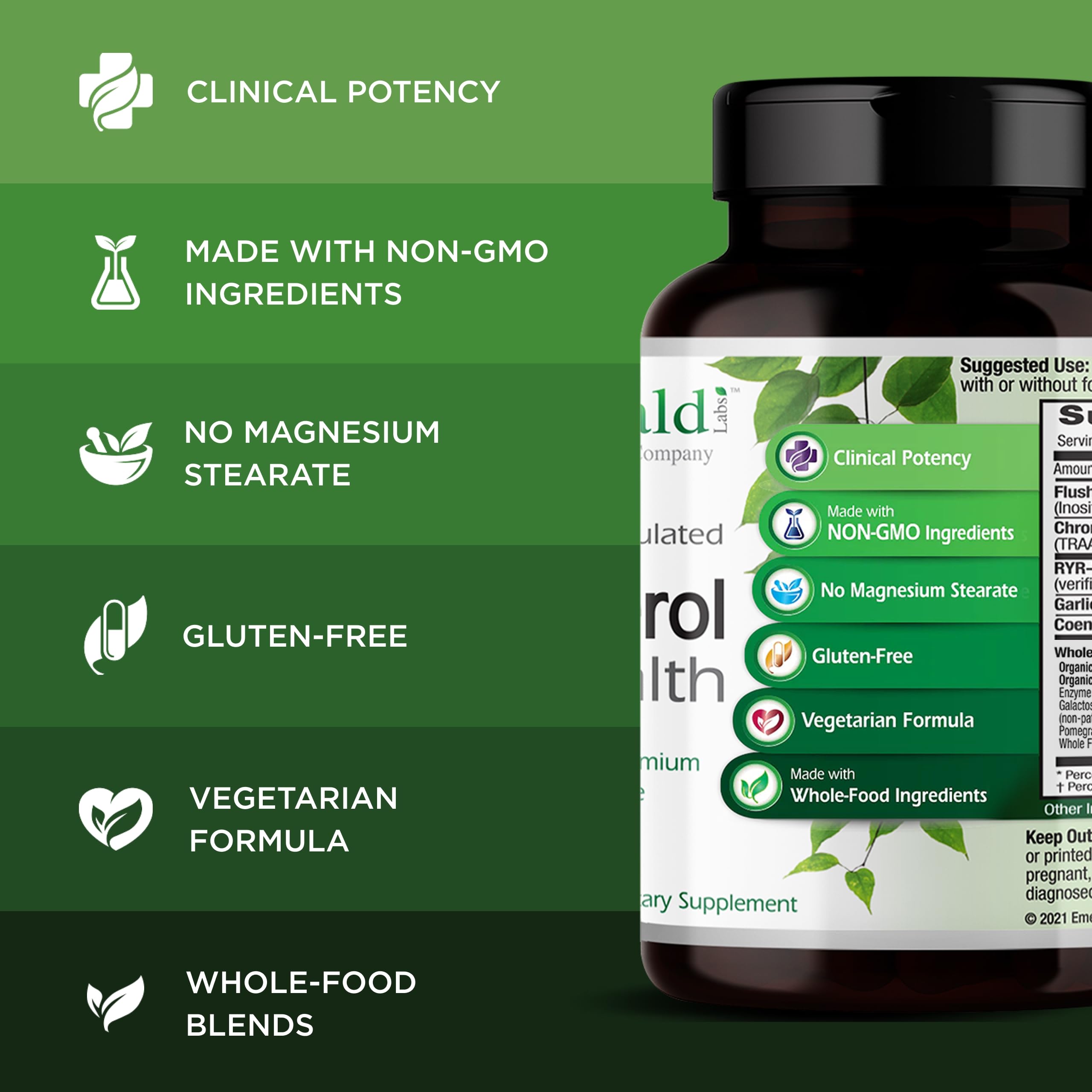 EMERALD LABS Cholesterol Health, 90 Capsules (30 Servings) — Amazon image 4