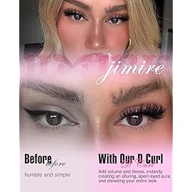 JIMIRE Mink Lashes Wispy Cat Eye Lashes Full 6D Volume False Eyelashes that Look Like Extensions 16MM Thick Soft D-Curly Fake Lashes 7 Pairs Pack