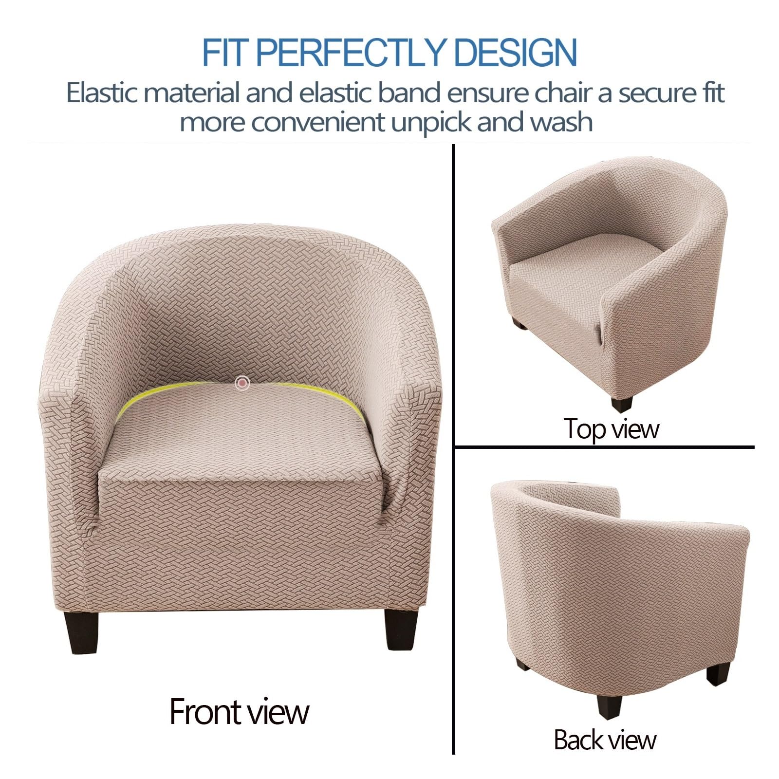 Highdi Housse De Fauteuil Cabriolet Chesterfield En Jacquard Motif De Feuille Extensible Avec Housse De Siege Epaissir Couverture De Fauteuil Antiderapant Housse De Canape Vert