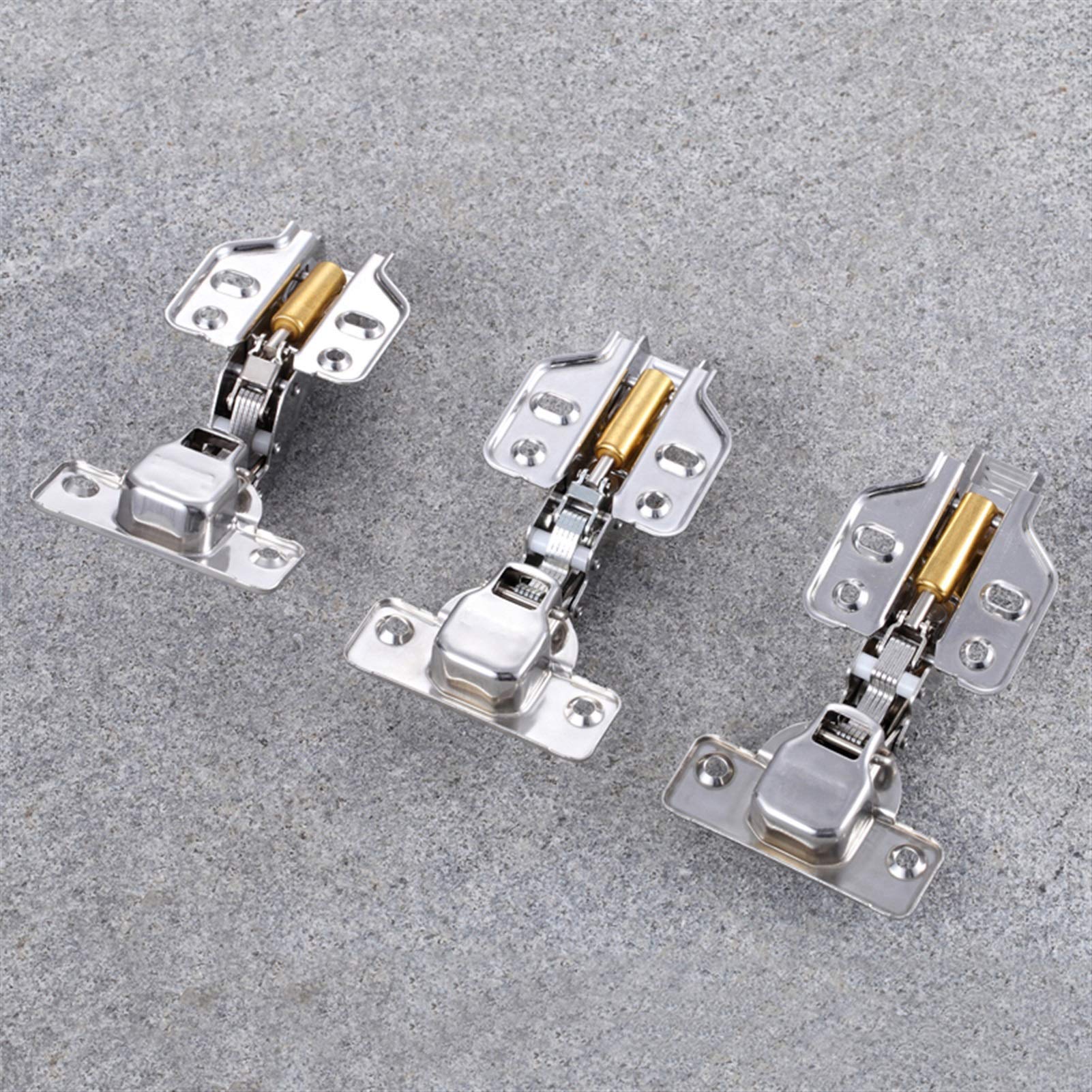 Soft-Close-Schrankscharniere, 4-teiliges hydraulisches Schrankscharnier, 304 Edelstahl, Möbeltürscharnier, Kupferkern, Kleiderschrankpuffer, sanftes Schließen(Embed)