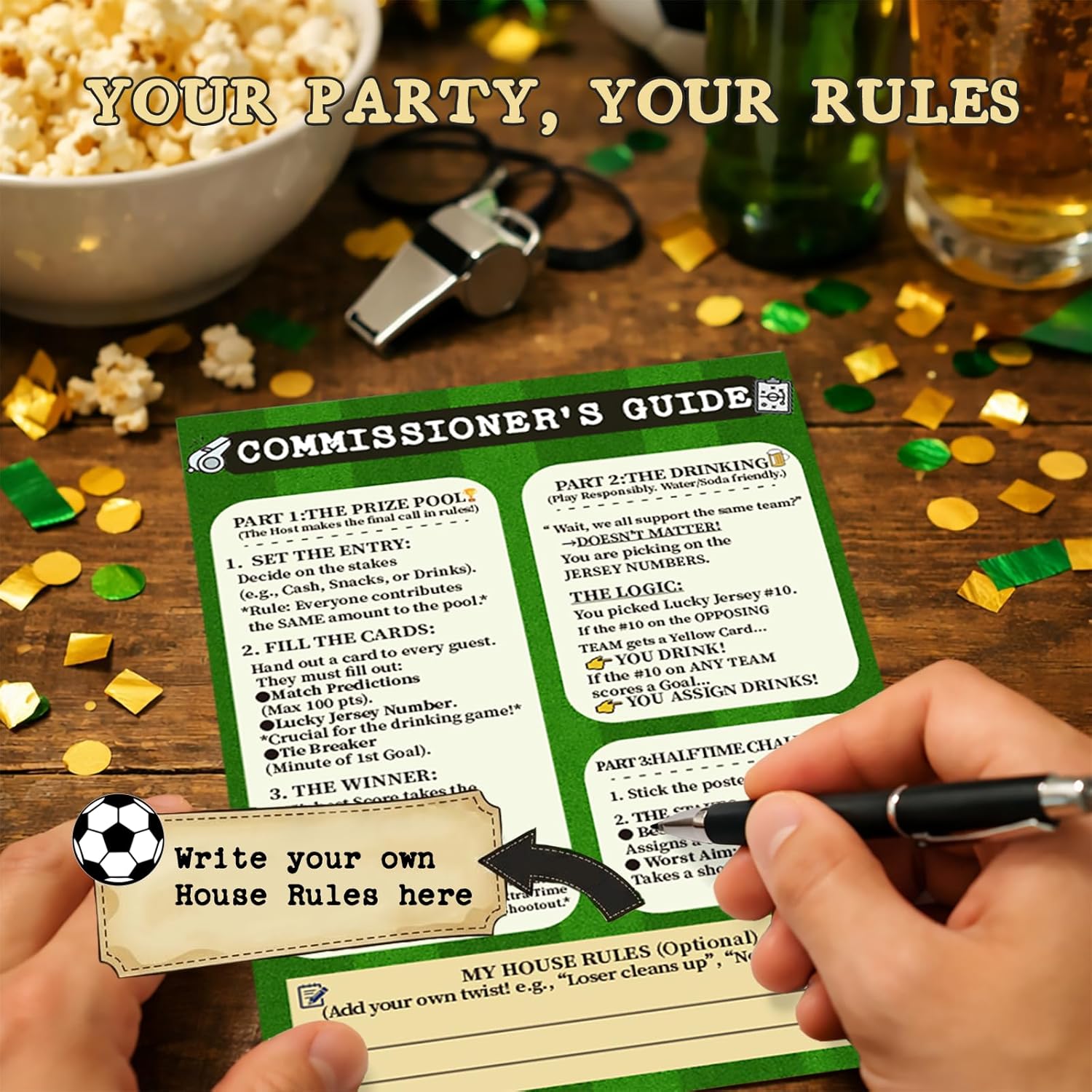 2026 Soccer Party Game Kit for Adults – Match Day Prediction Cards & Pin The Spot on The Ball Game-Watch Party Game Night Activities