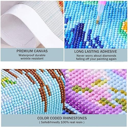 Miniatura 5 de YEEIFFD Kits de pintura de diamante 5D Wine Because Murder is Wrong Diamond Art Kits perfectos para decoración de pared de oficina en casa, 12 x 16