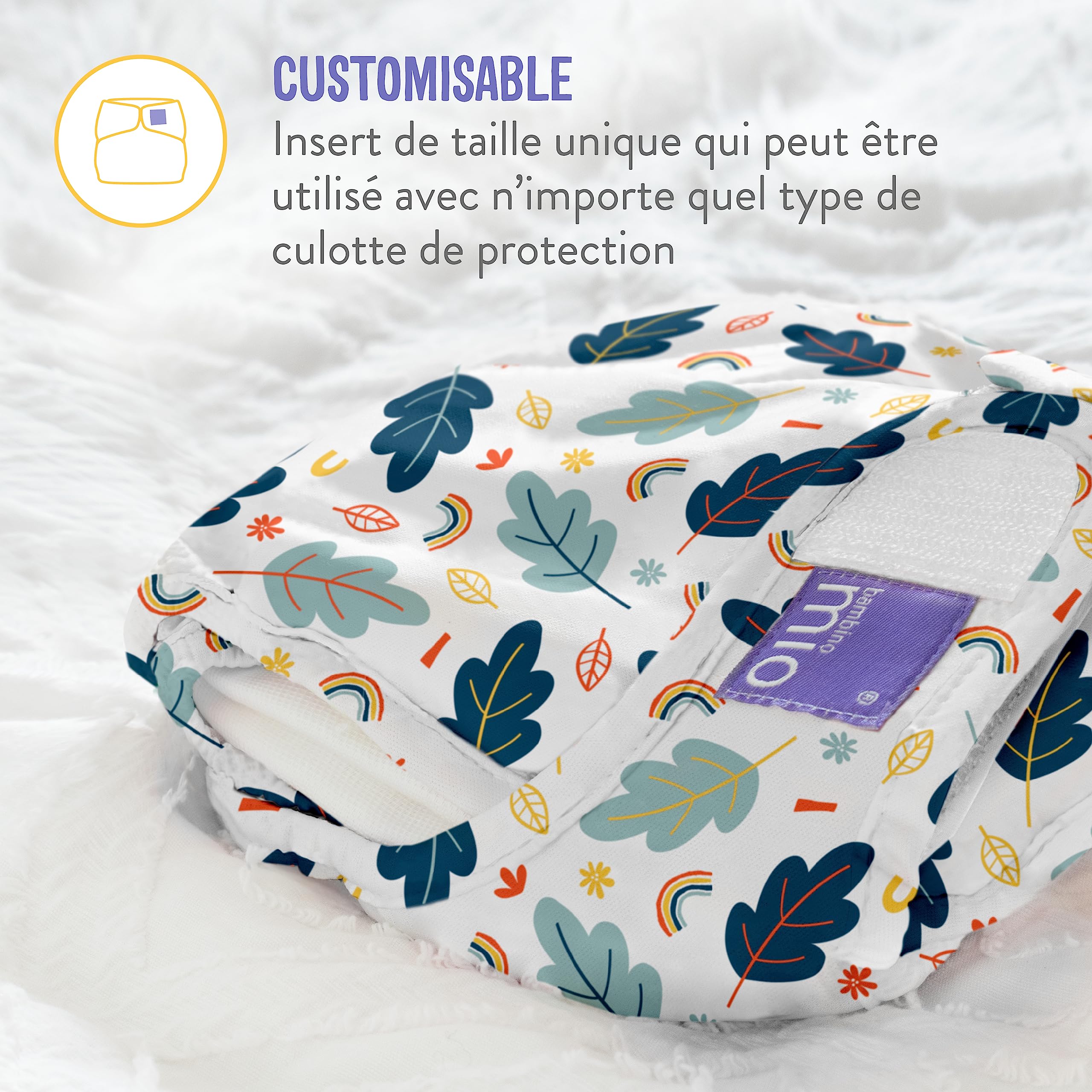 Bambino Mio, Mioduo couche lavable tout-en-deux, sans produit chimique, Pomme Craquante, Taille 1 (-9 kg)