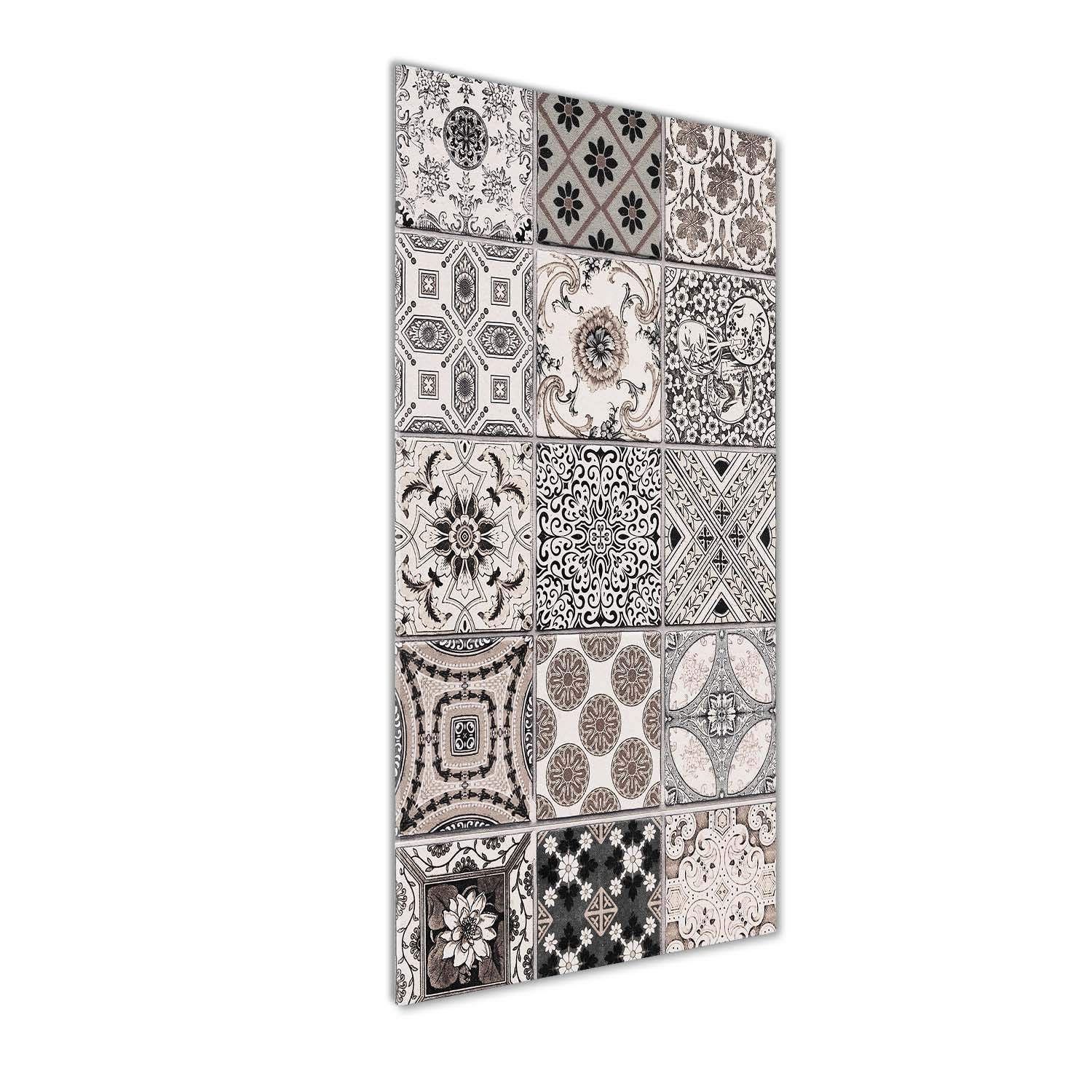 Tableaux pour la Mur en Plexiglas Tulup 50x125 cm | Effet Profondeur Brillant Motif Céramique Beige