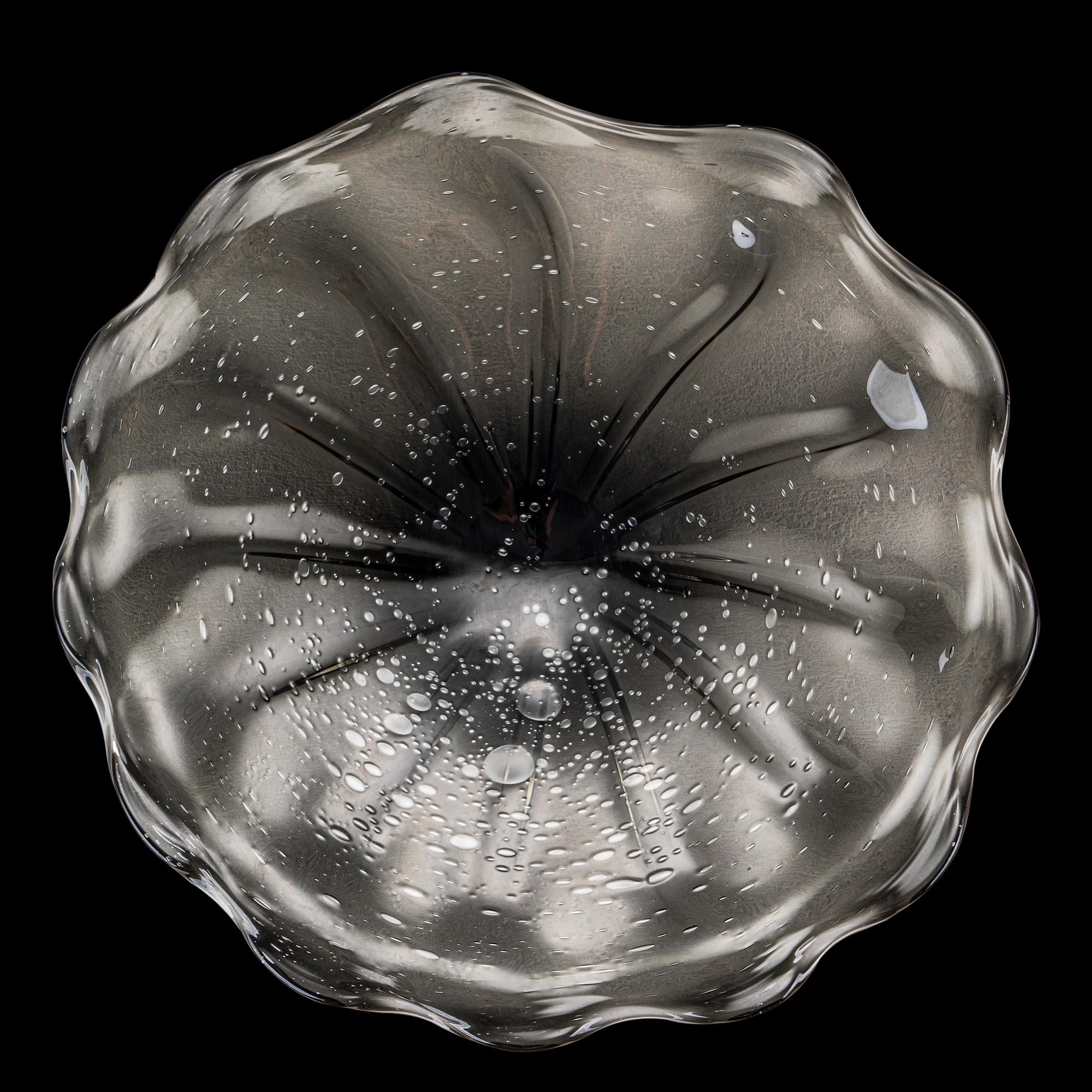 Murano Art Glass Decorative Plate, Silver Bubble Art Wall Decorative Plate, Modern Wall Plate Sculpture for Staircase, Hallway, Living Room, Bedroom, Hotel